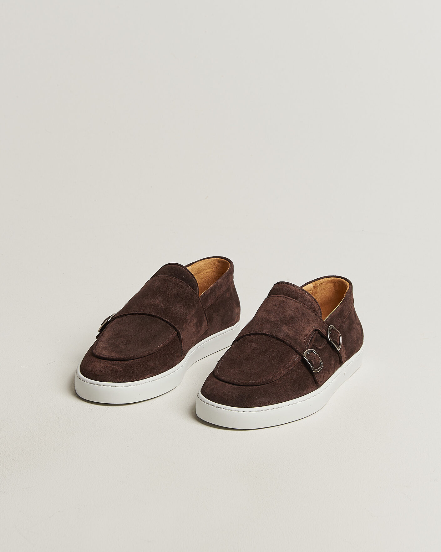 Uomini | Mocassini | Fliteless | Suede Monk Strap Sneaker Loafer Dark Brown