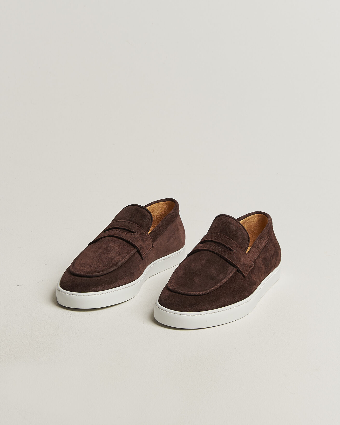 Uomini | Mocassini | Fliteless | Suede Penny Sneaker Dark Brown