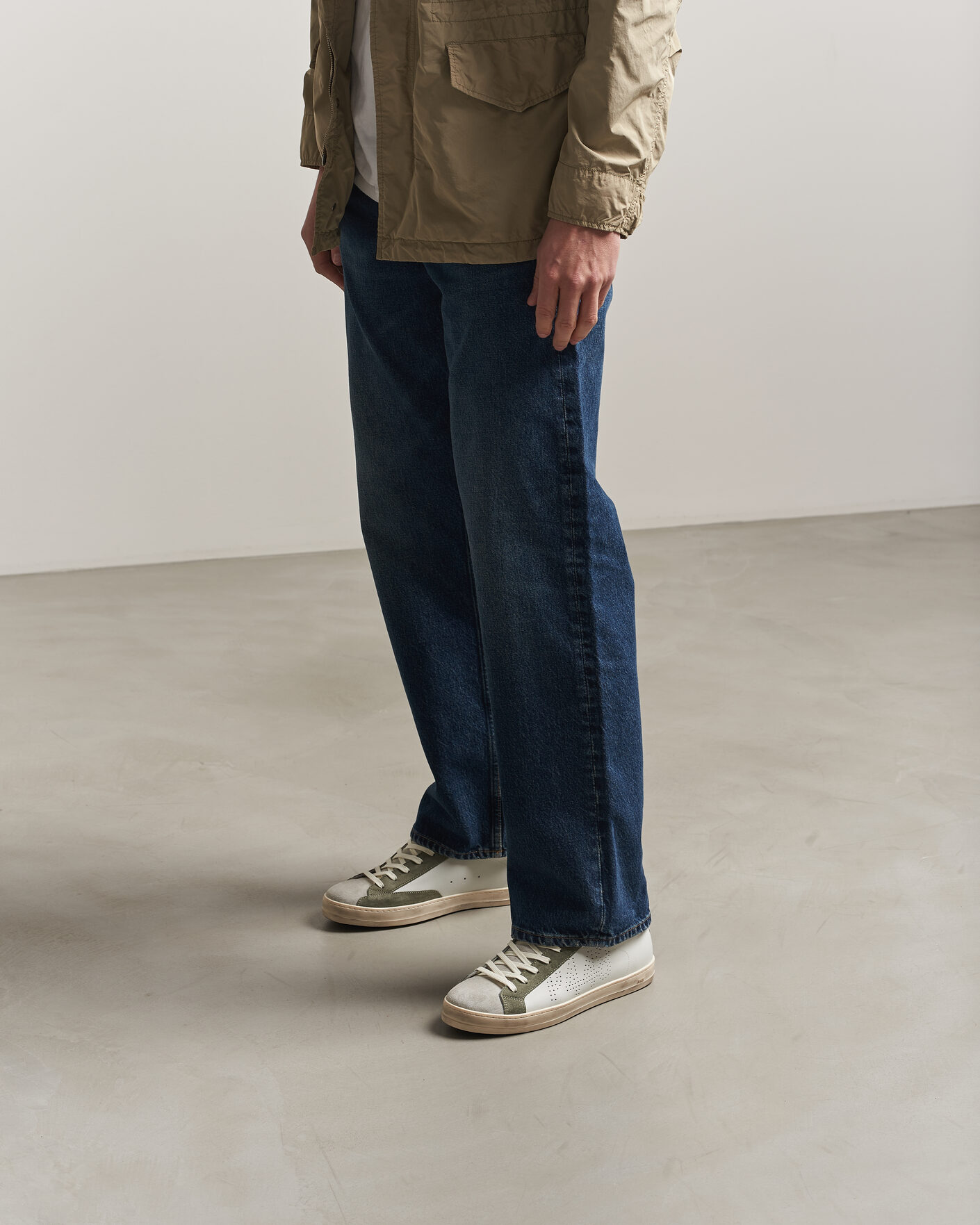 Uomini | Sneakers | P448 | John Leather/Suede Sneaker White/Olive/Grey
