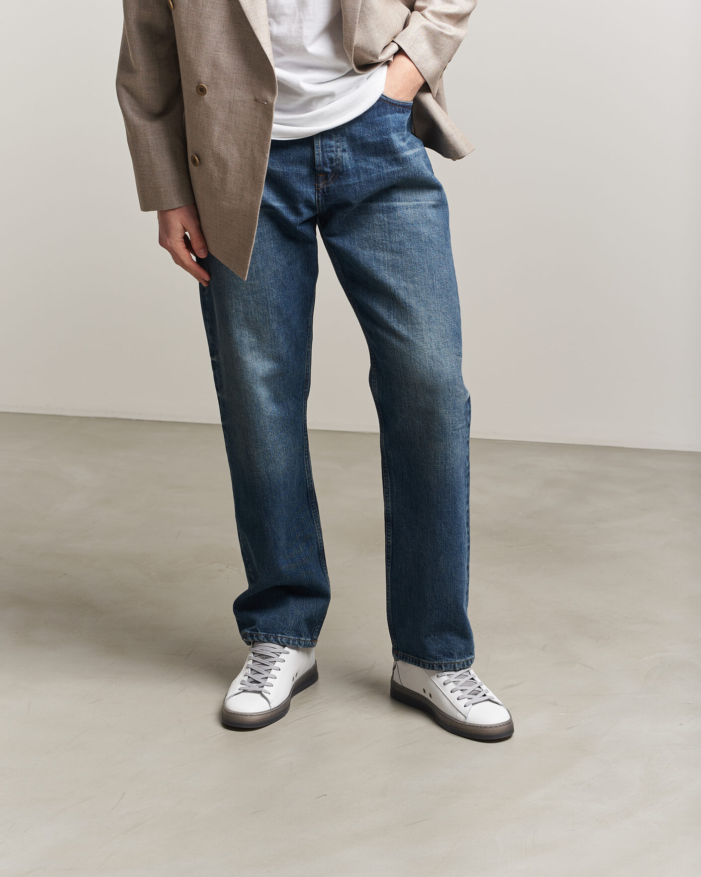 Uomini | Sneakers | P448 | Jack Leather Sneaker White/Grey