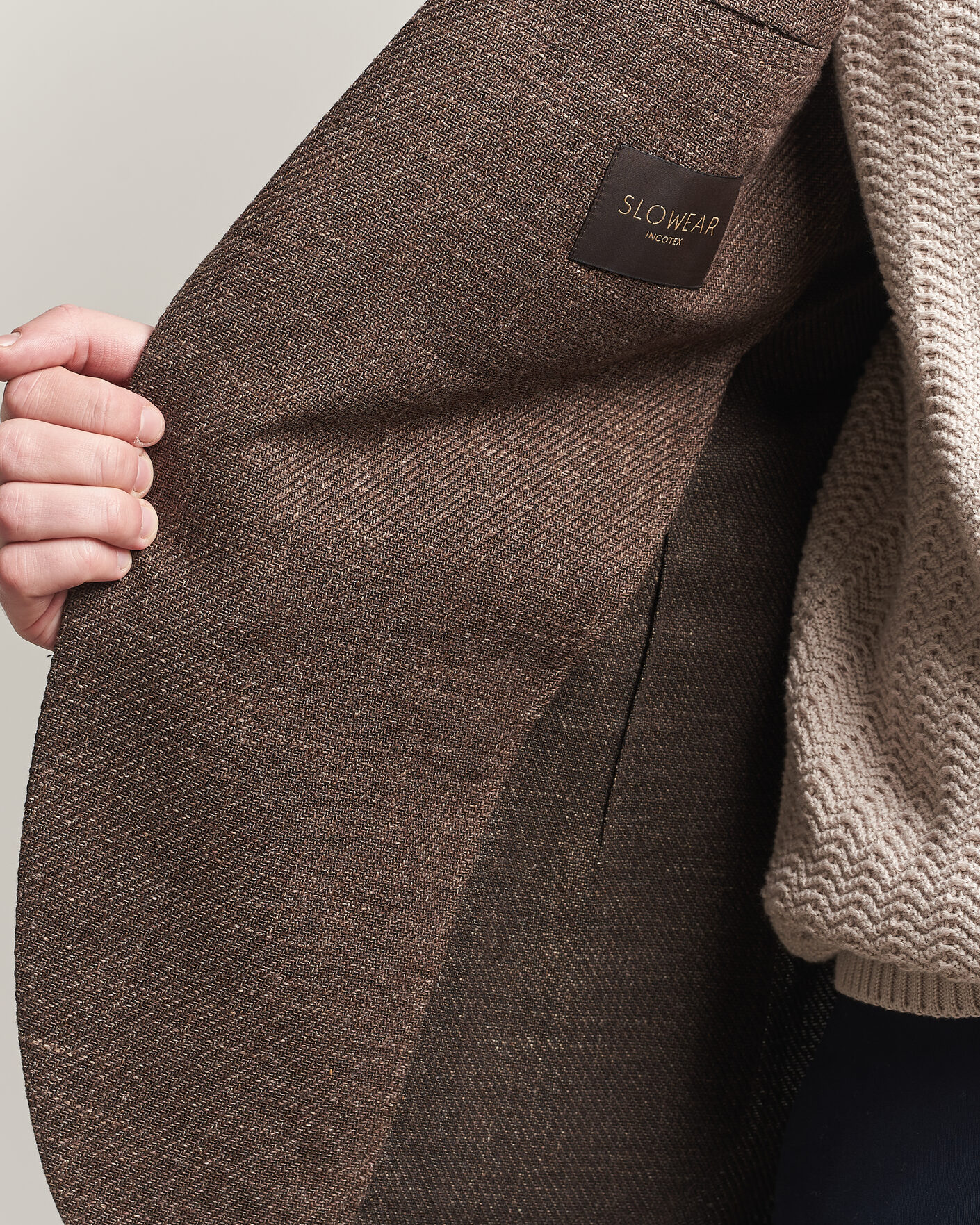 Uomini | Blazers | Incotex | Structured Cotton Blazer Dark Brown