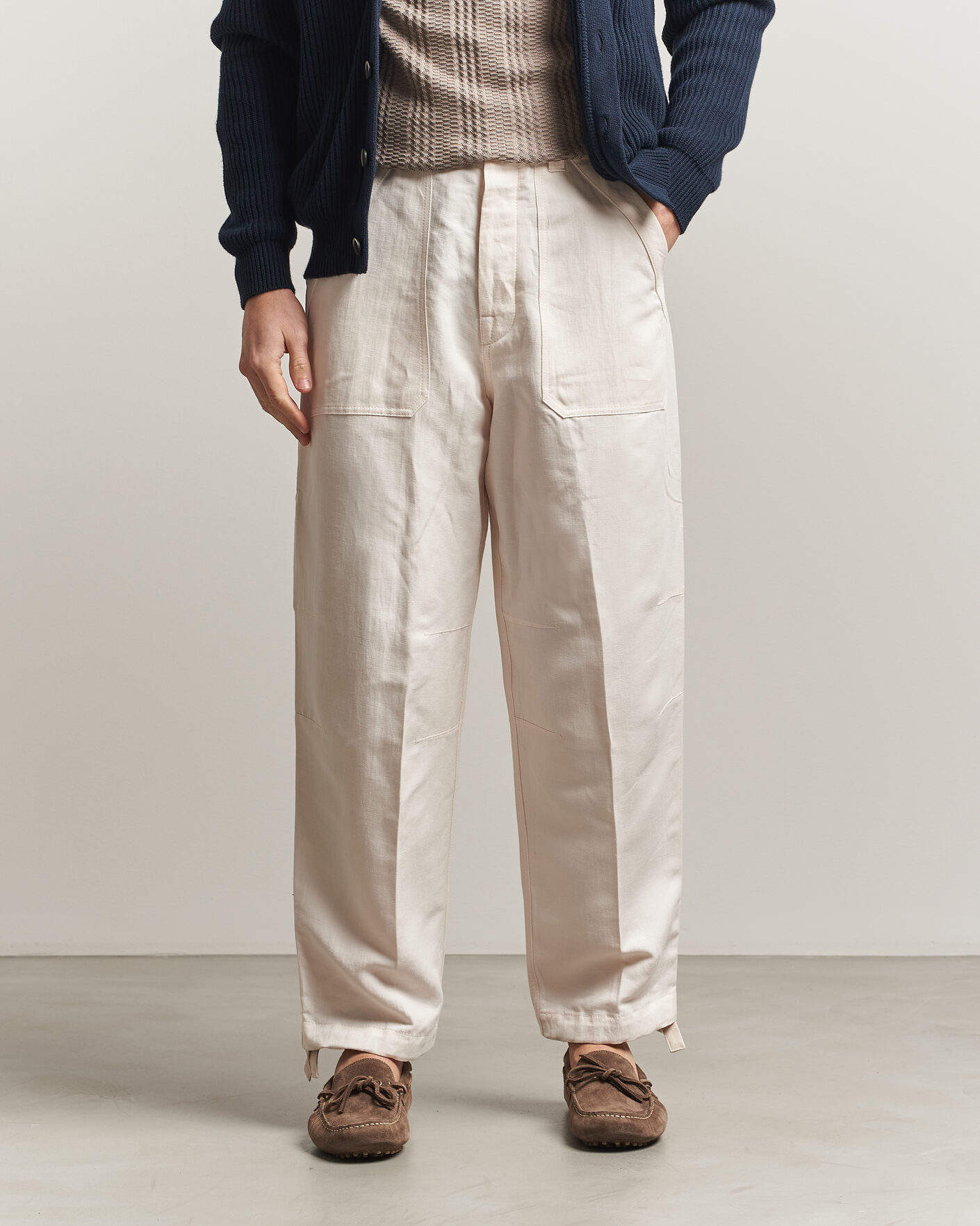 Uomini | Pantaloni | Brunello Cucinelli | Linen Casual Pants Off White