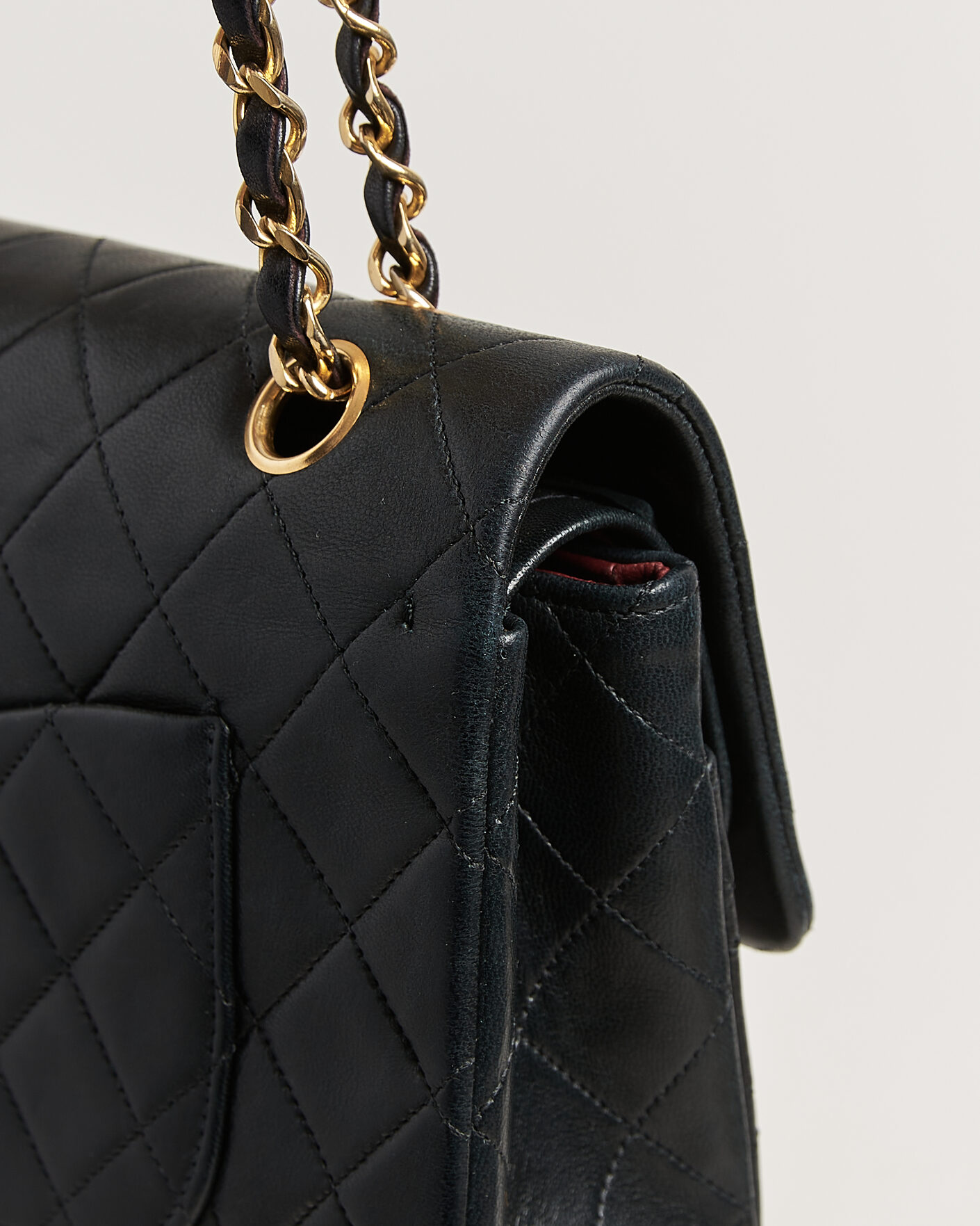 Uomini | Pre-Owned & Vintage Bags | Chanel Pre-Owned | Classic Medium Double Flap Bag Lambskin Black
