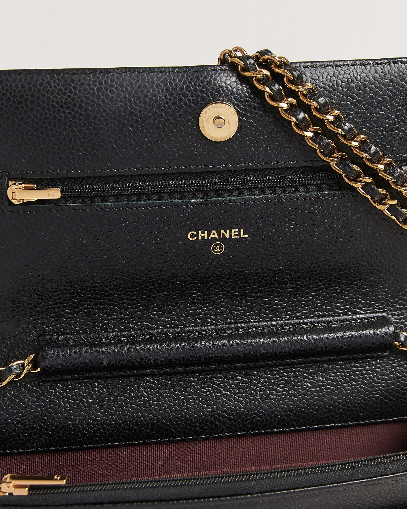 Uomini | Pre-Owned & Vintage Bags | Chanel Pre-Owned | Wallet On Chain Caviar Leather Black