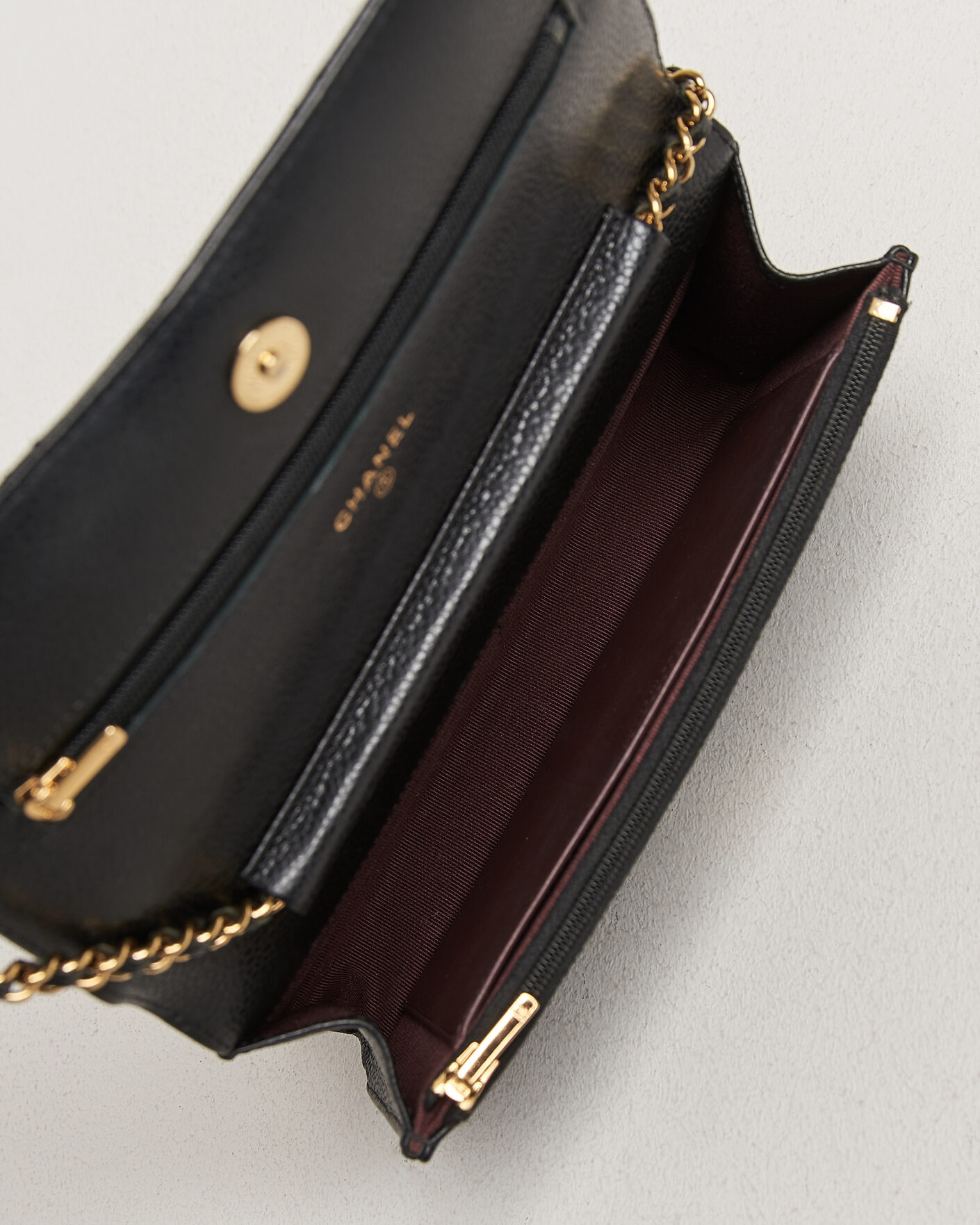 Uomini | Pre-Owned & Vintage Bags | Chanel Pre-Owned | Wallet On Chain Caviar Leather Black