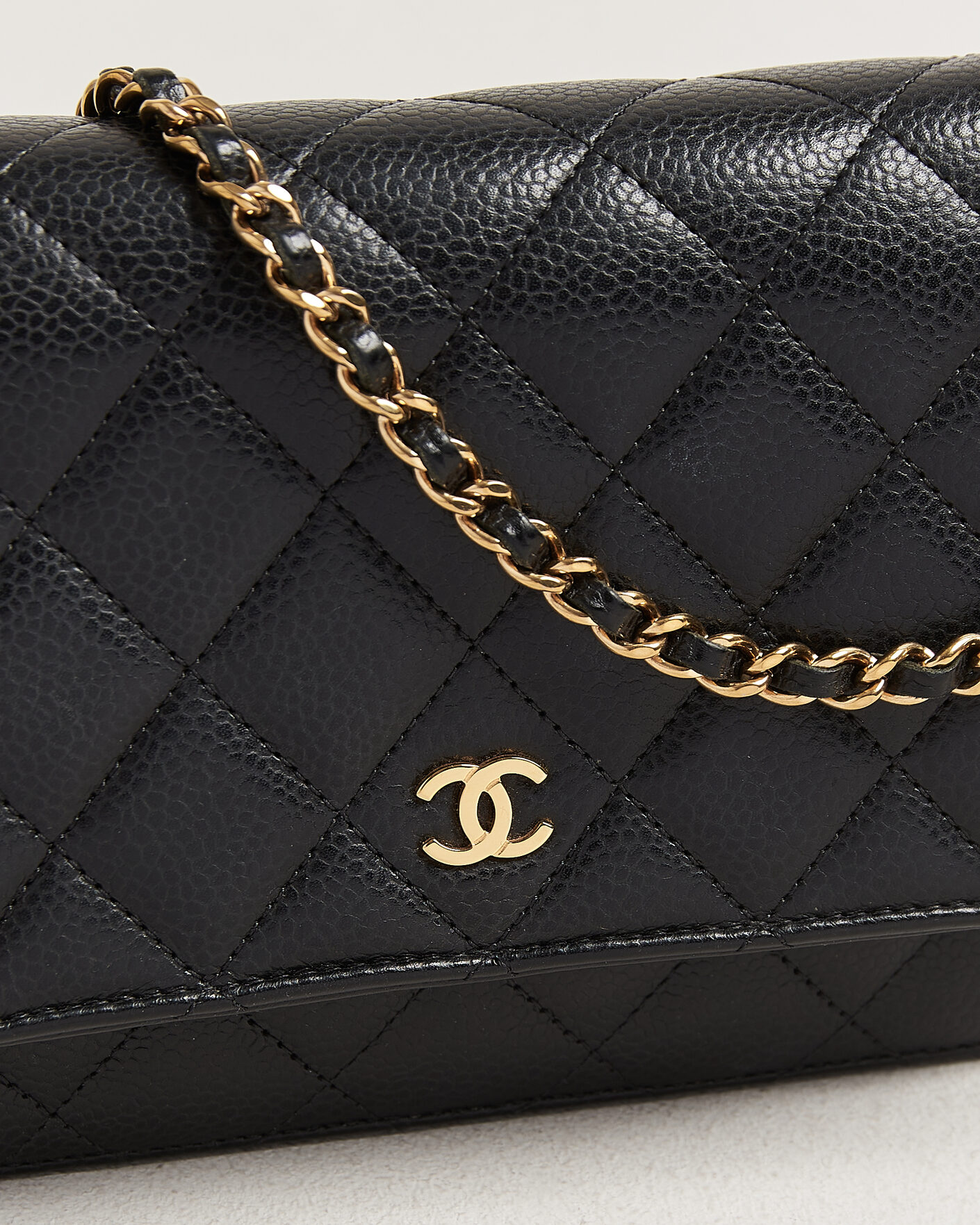 Uomini | Pre-Owned & Vintage Bags | Chanel Pre-Owned | Wallet On Chain Caviar Leather Black