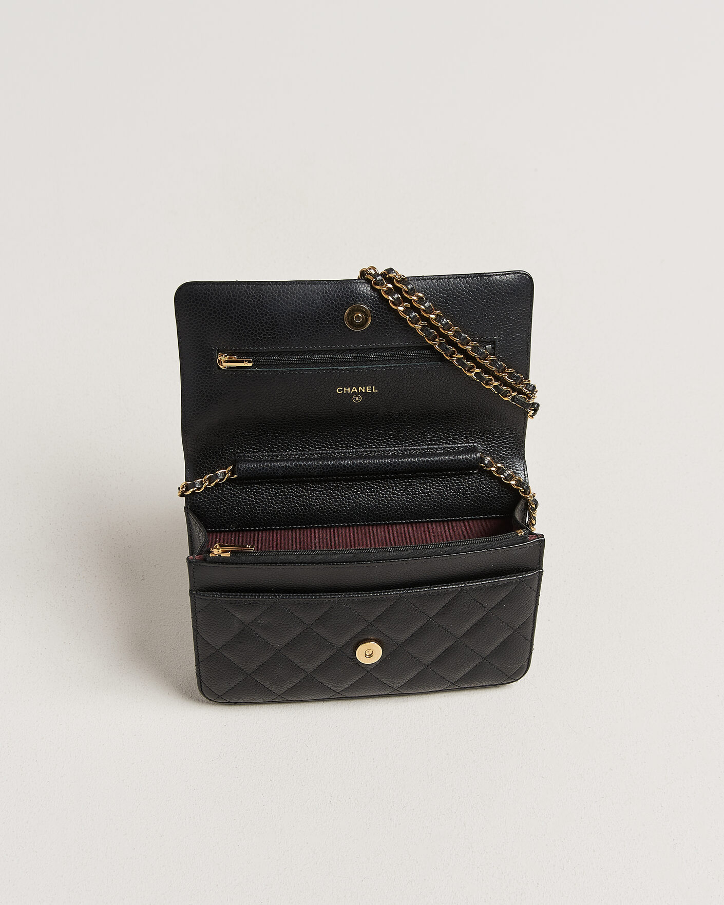 Uomini | Pre-Owned & Vintage Bags | Chanel Pre-Owned | Wallet On Chain Caviar Leather Black