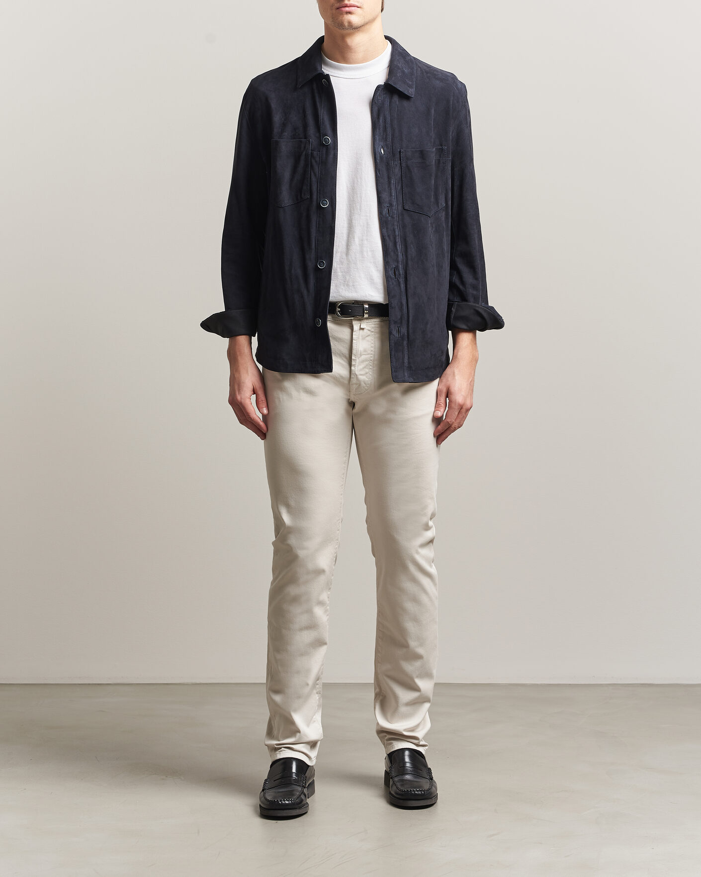 Uomini | Pantaloni | Jacob Cohën | Bard Garment Dyed Gabardine Trousers Off White