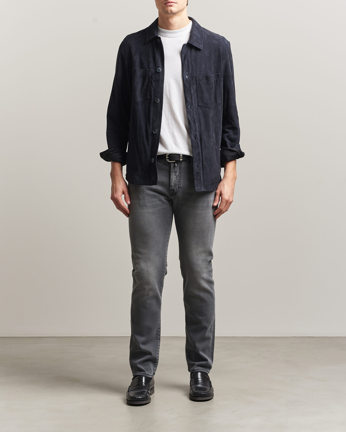 Uomini | Jeans | Jacob Cohën | Nick Slim Fit Power Stretch Jeans Light Black Wash
