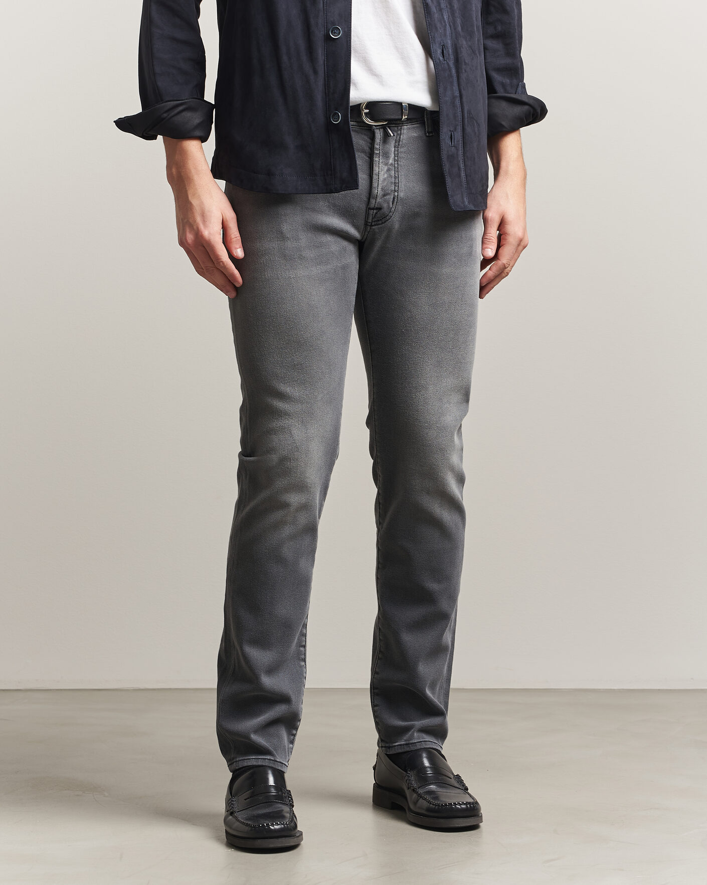 Uomini | Jeans | Jacob Cohën | Nick Slim Fit Power Stretch Jeans Light Black Wash