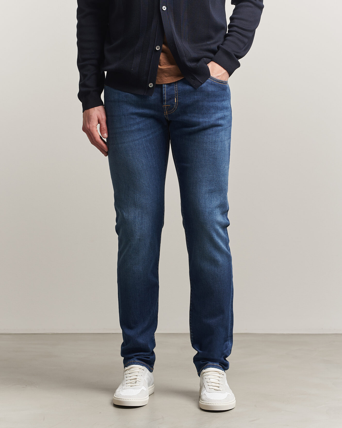 Uomini | Pantaloni | Jacob Cohën | Nick Slim Fit Super Stretch Jeans Medium Vintage