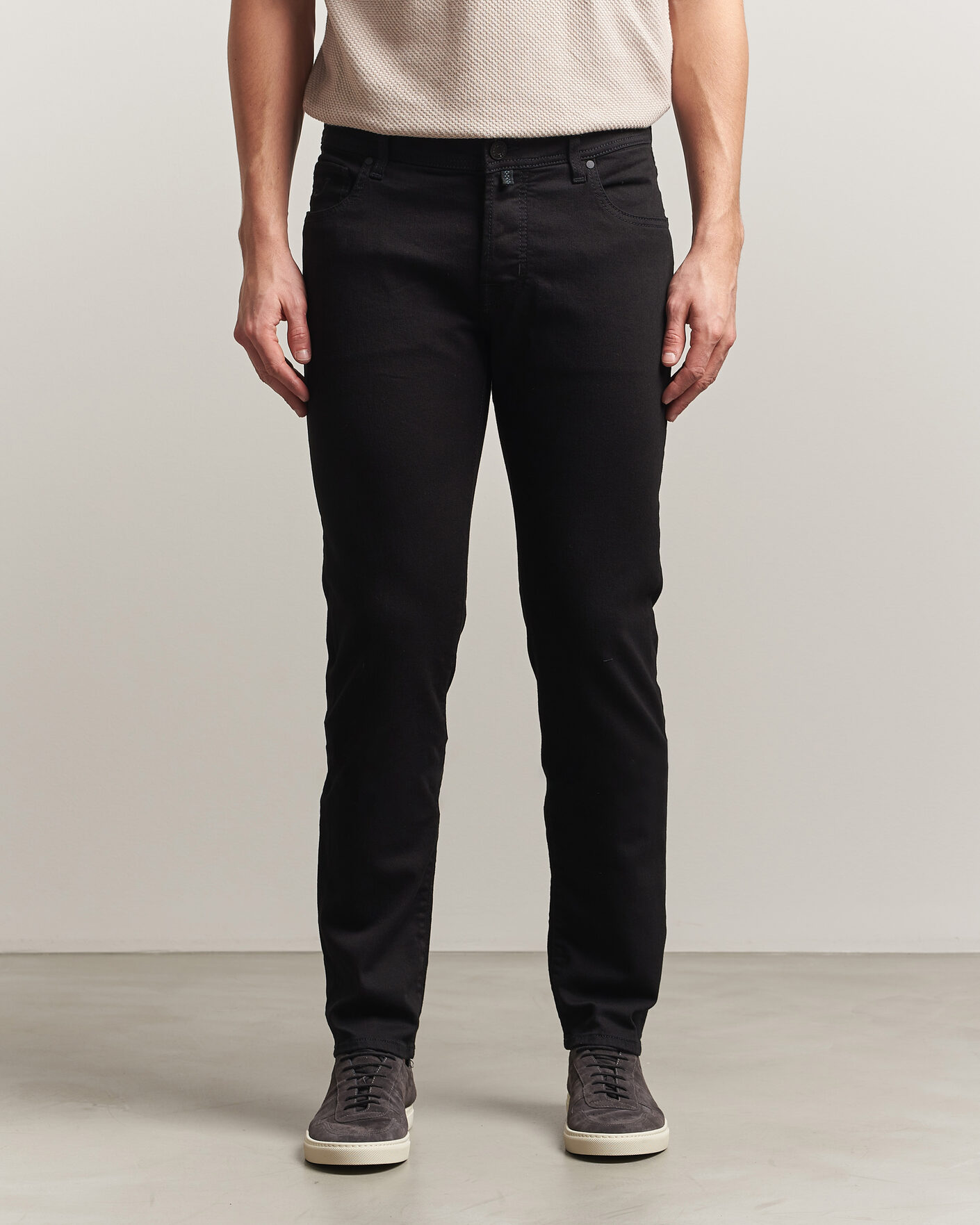Uomini | Pantaloni | Jacob Cohën | Nick Slim Fit Stretch Stay Black Jeans Rinse Wash