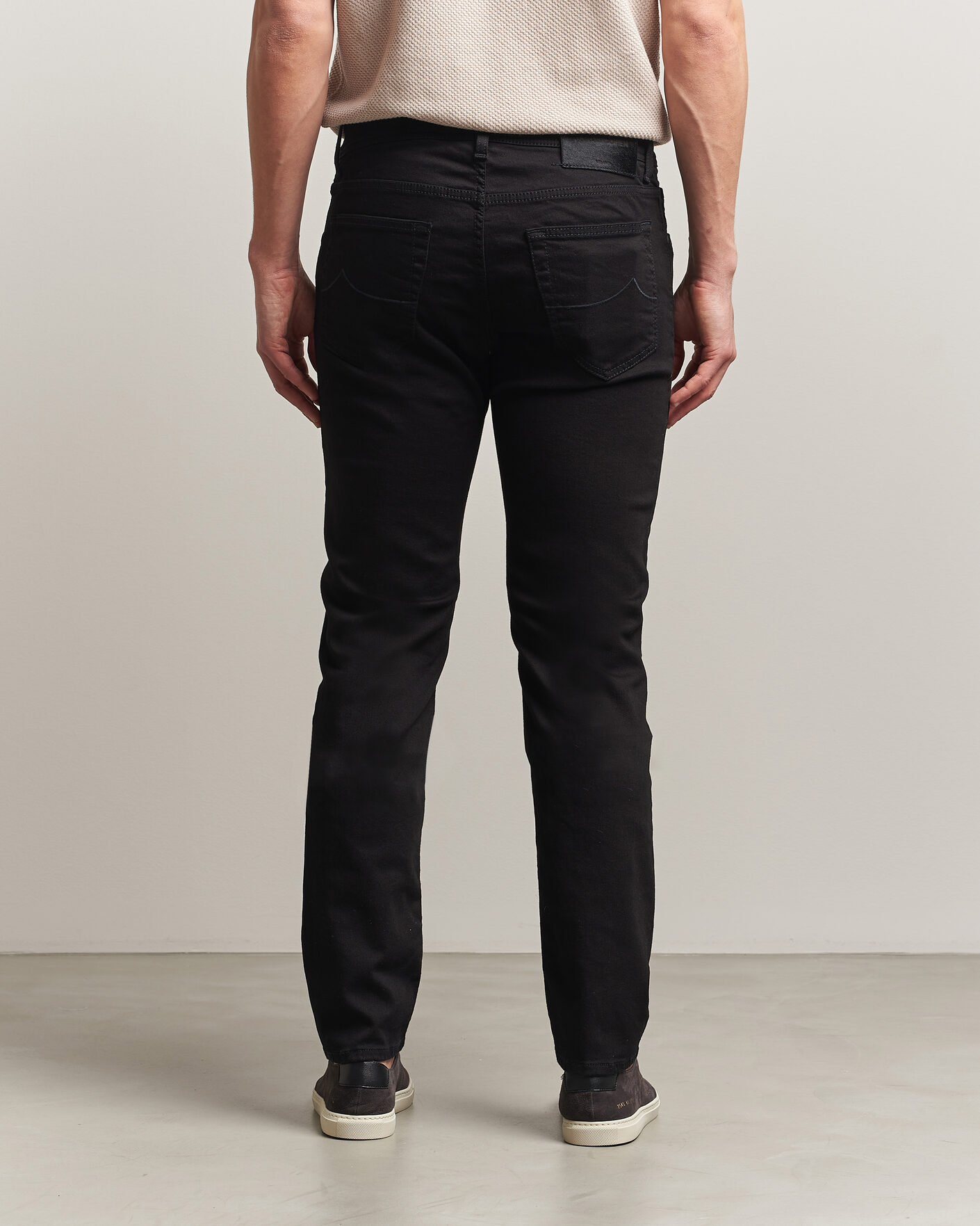 Uomini | Pantaloni | Jacob Cohën | Nick Slim Fit Stretch Stay Black Jeans Rinse Wash