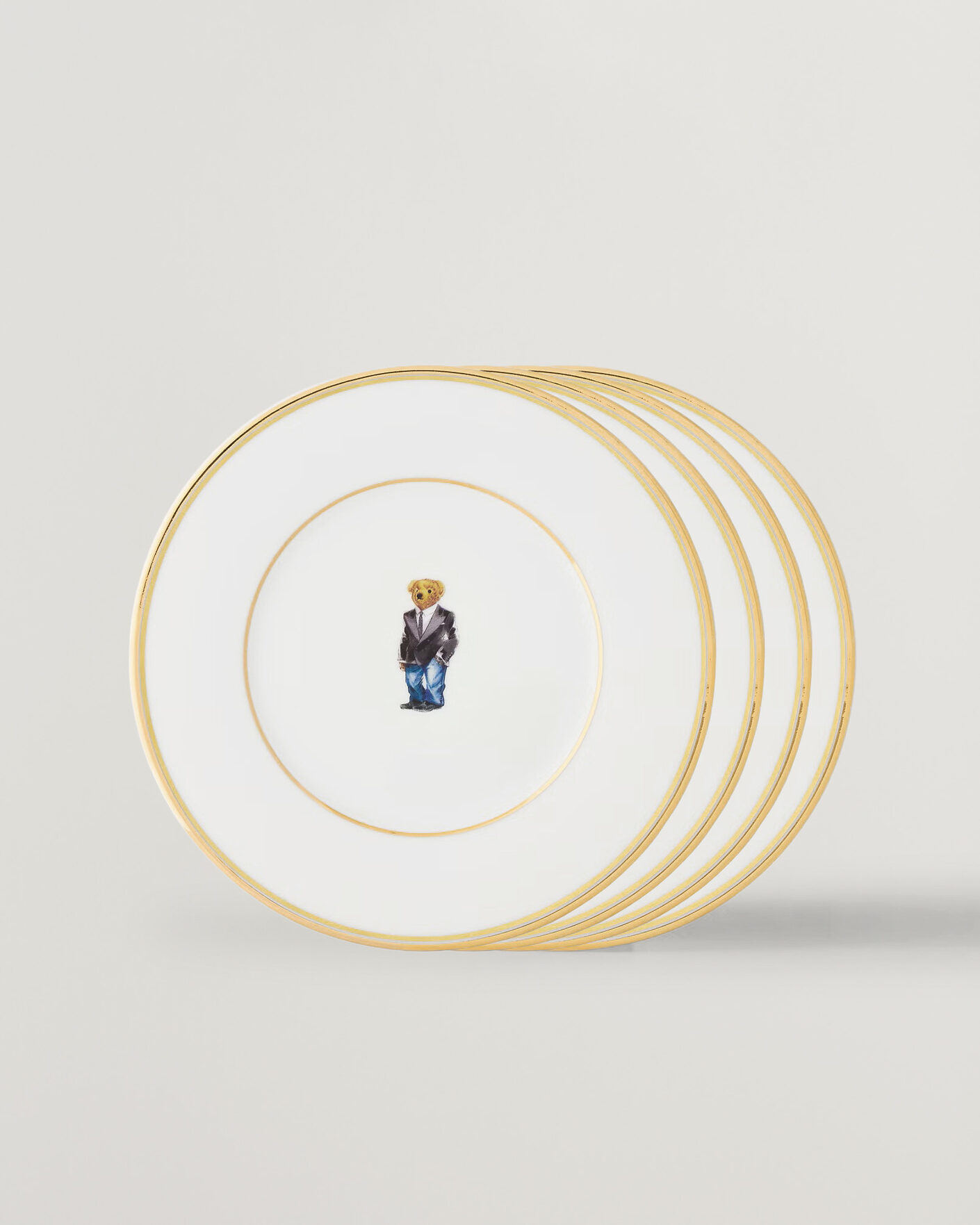 Uomini | Casa | Ralph Lauren Home | Wilshire Tuxedo Bear Plate Set White/Gold