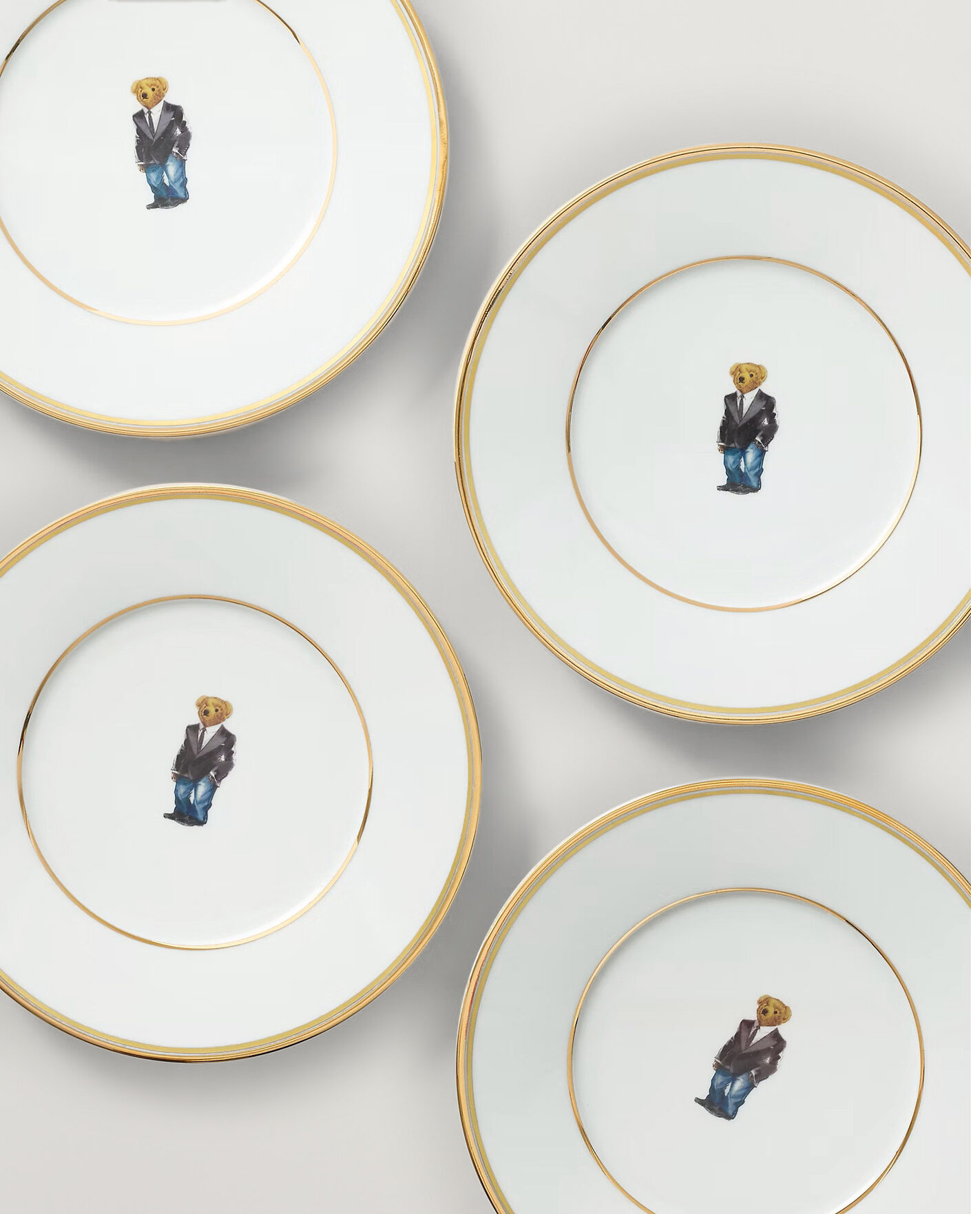 Uomini | Casa | Ralph Lauren Home | Wilshire Tuxedo Bear Plate Set White/Gold