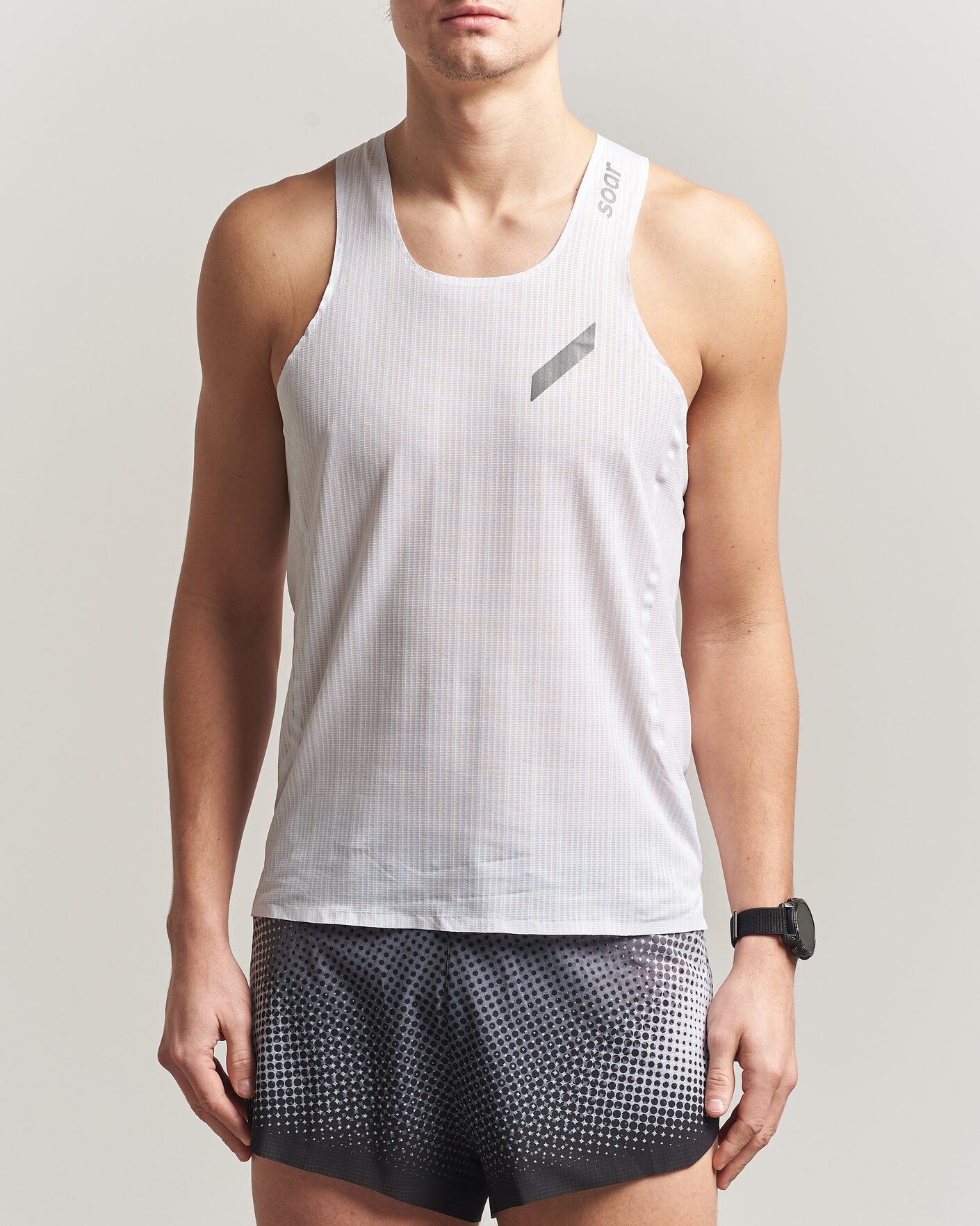 Uomini | T-shirt | SOAR Running | Race Vest White