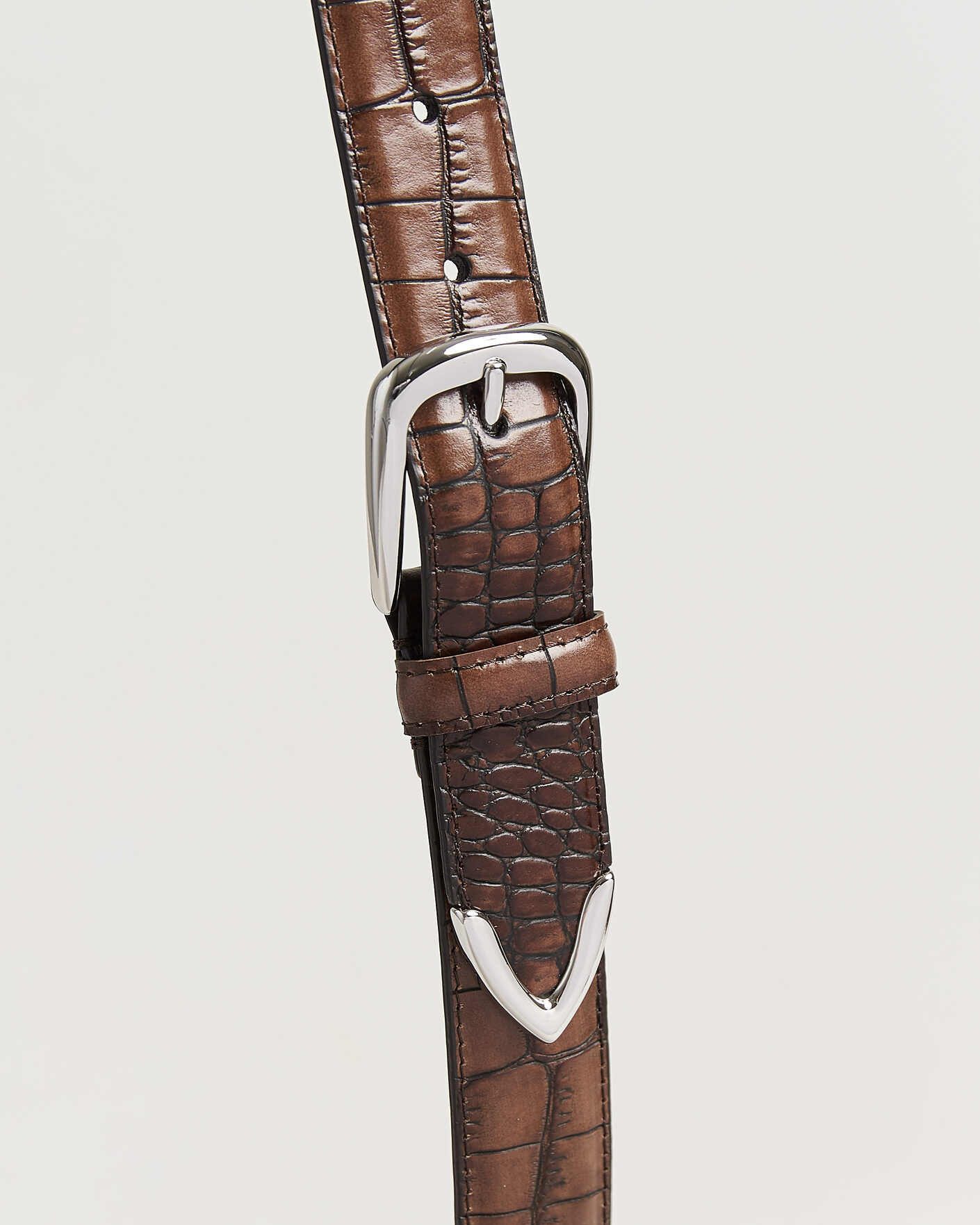 Uomini | Cinture | Anderson's | Embossed Western Leather Belt Tan