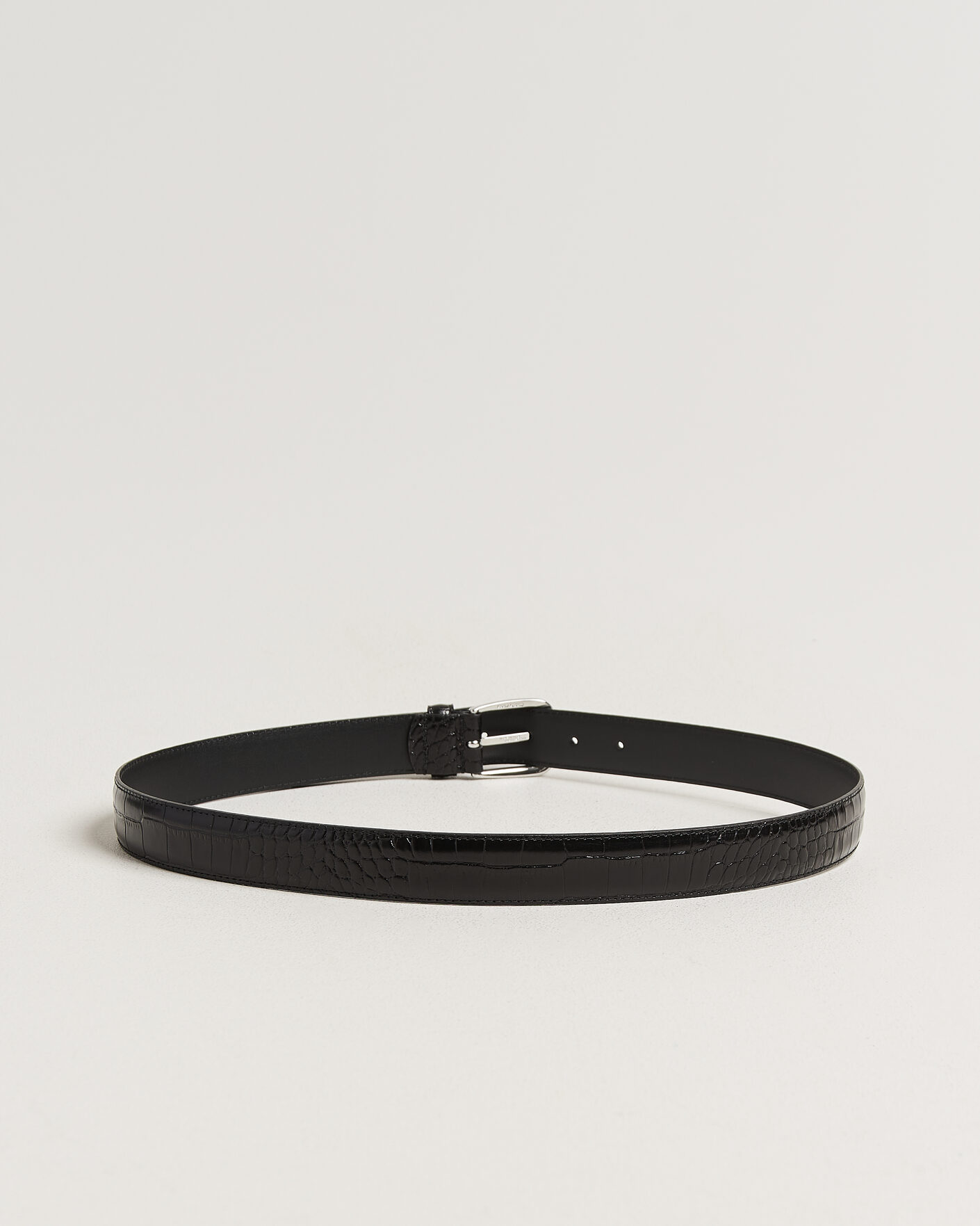 Uomini | Cinture | Anderson's | Embossed Western Leather Belt Black