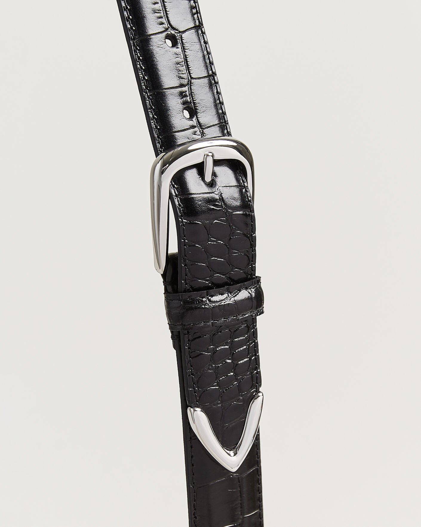 Uomini | Cinture | Anderson's | Embossed Western Leather Belt Black