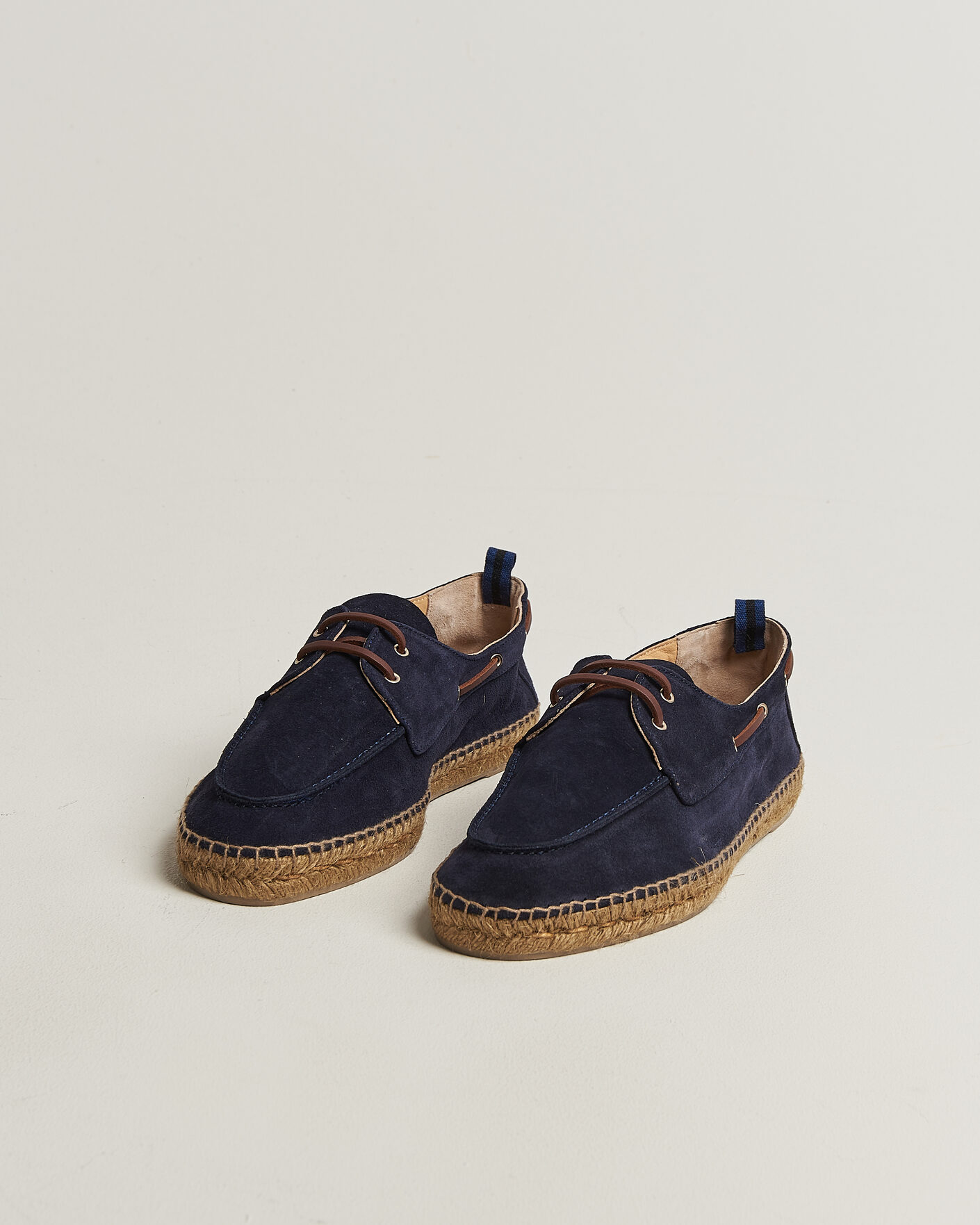 Uomini | Espadrillas | Castañer | Nemo Casual Suede Boat Shoe Azul Oscuro