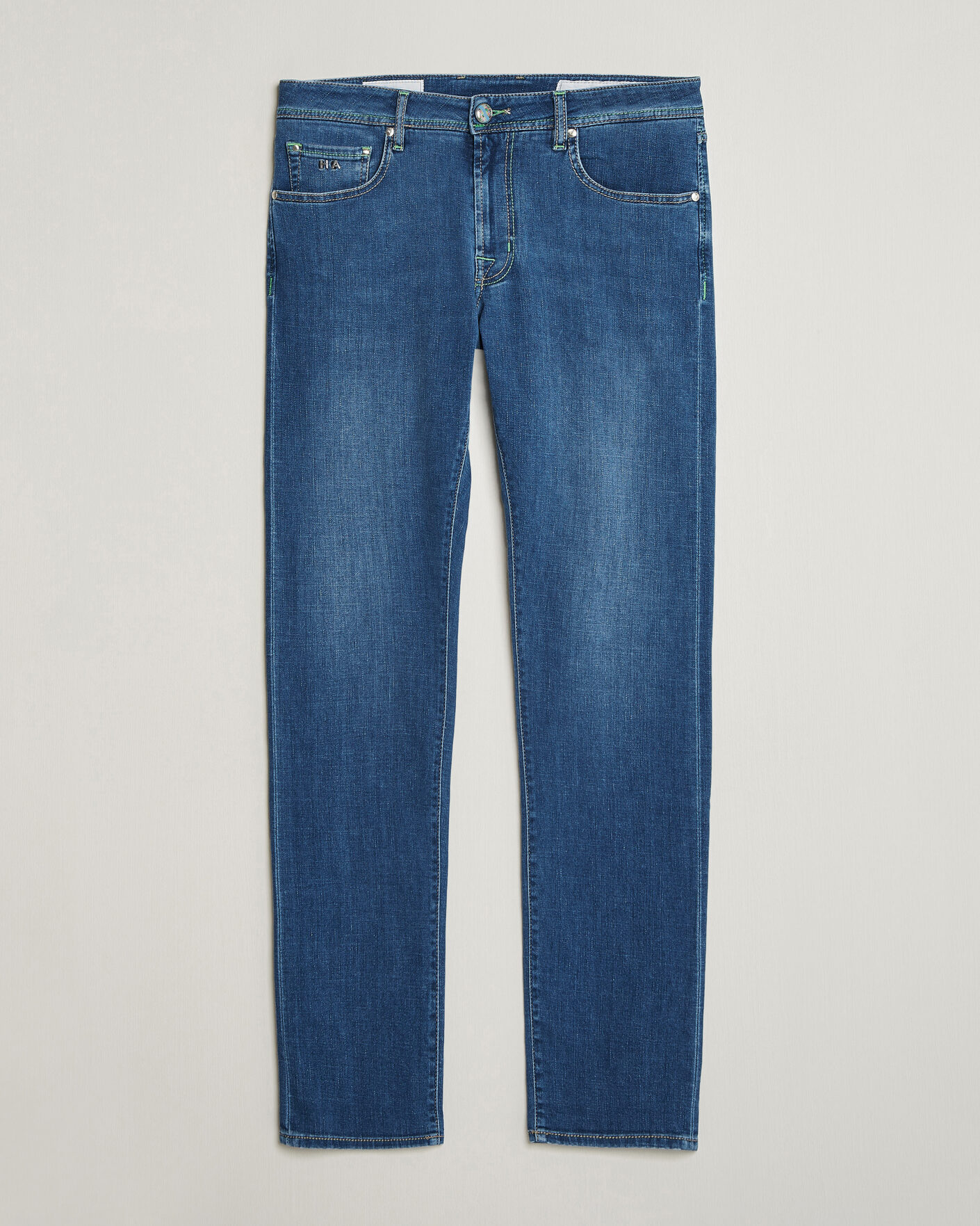 Uomini | Jeans | Tramarossa | Michelangelo Contrast Seam Stretch Jeans Mid Blue