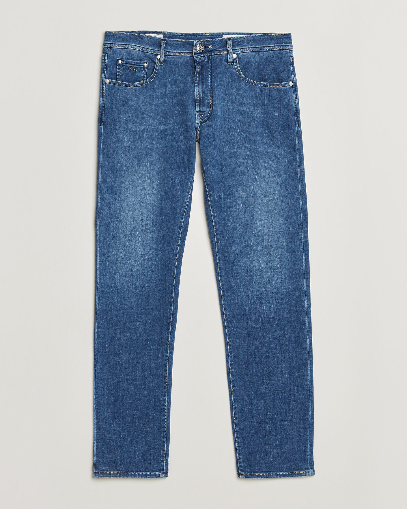 Uomini | Jeans | Tramarossa | Michelangelo Contrast Seam Stretch Jeans Mid Blue
