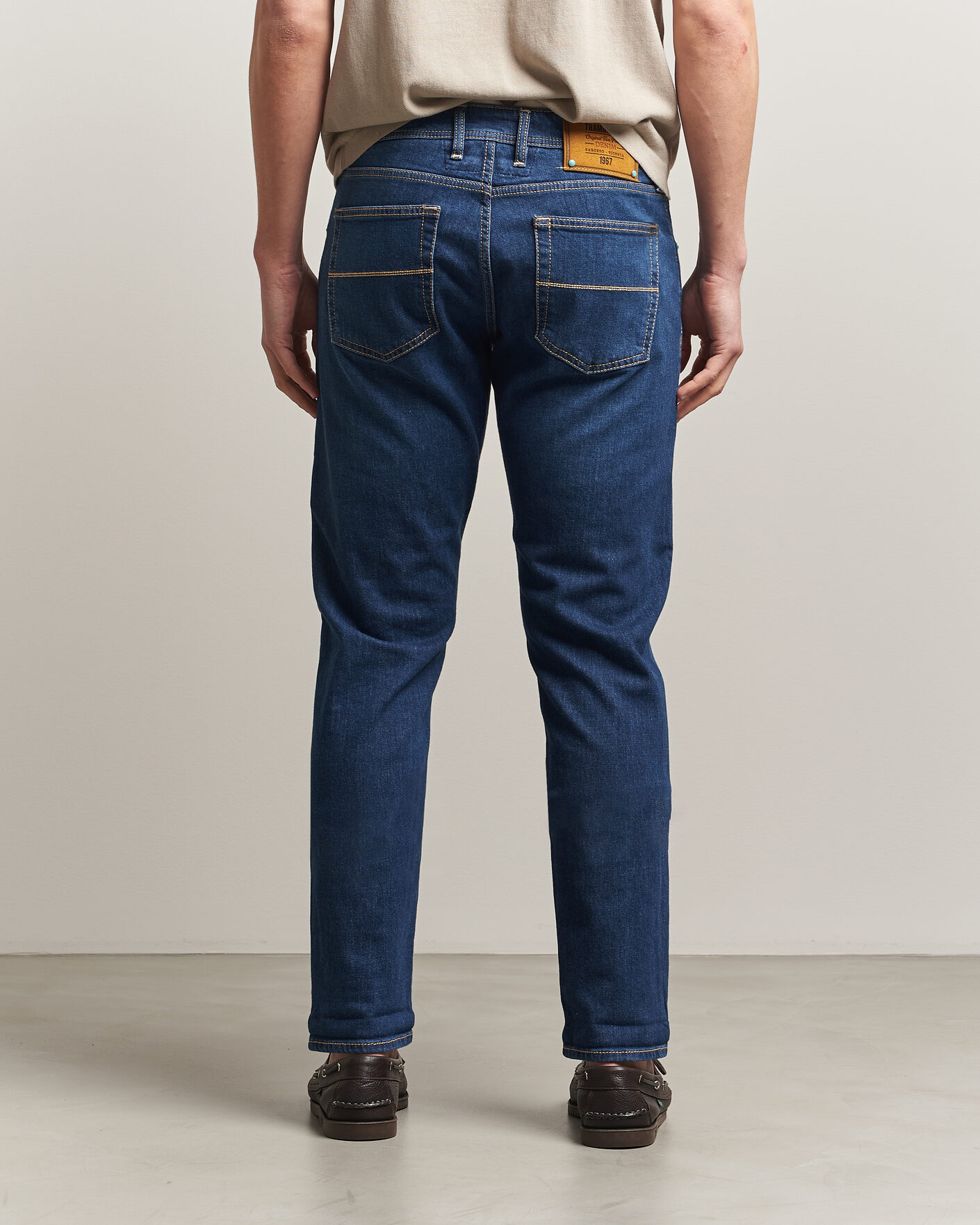 Uomini | Jeans | Tramarossa | Michelangelo Western Badge Stretch Jeans Mid Blue