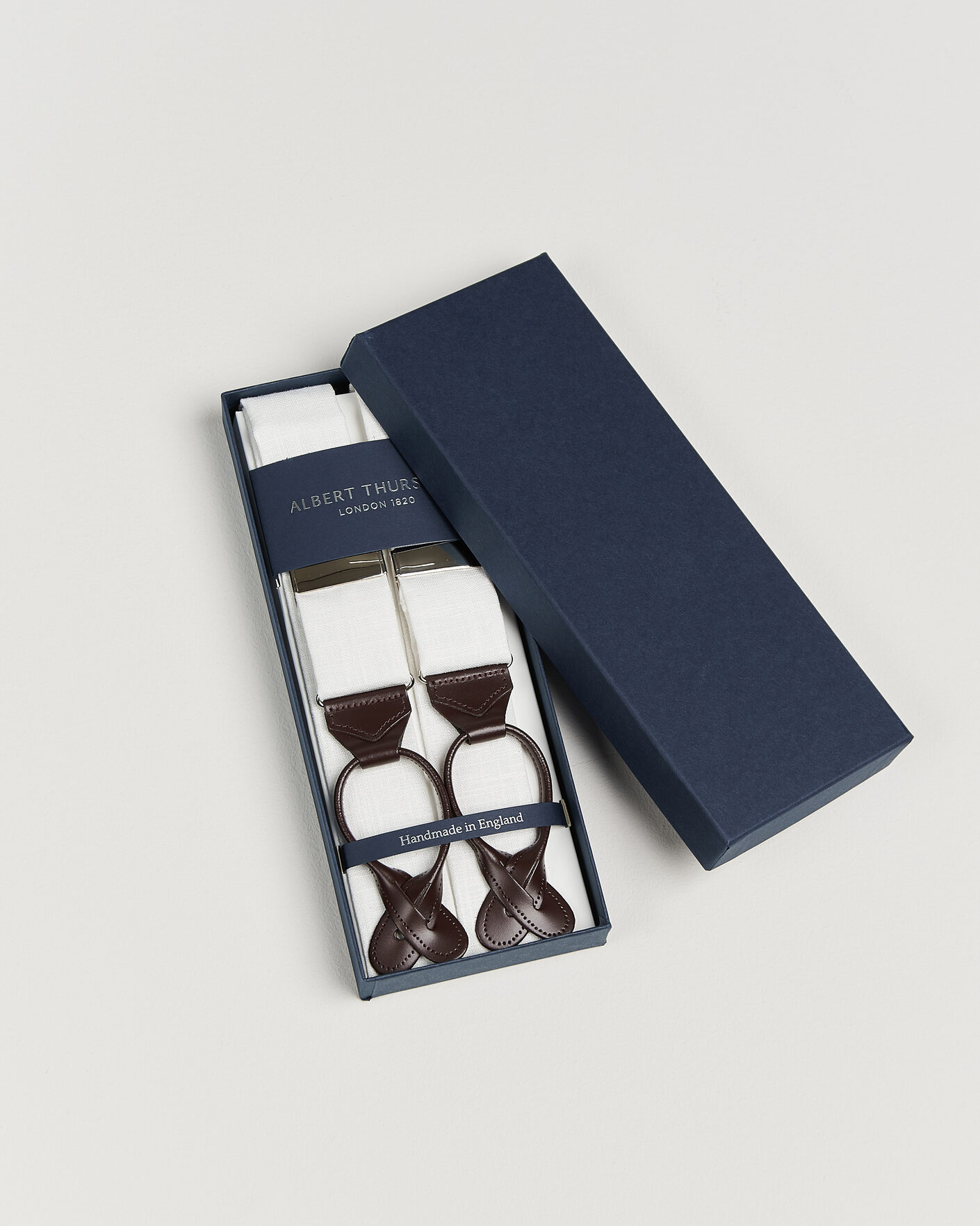 Uomini | Bretelle | Albert Thurston | Linen Braces Ivory