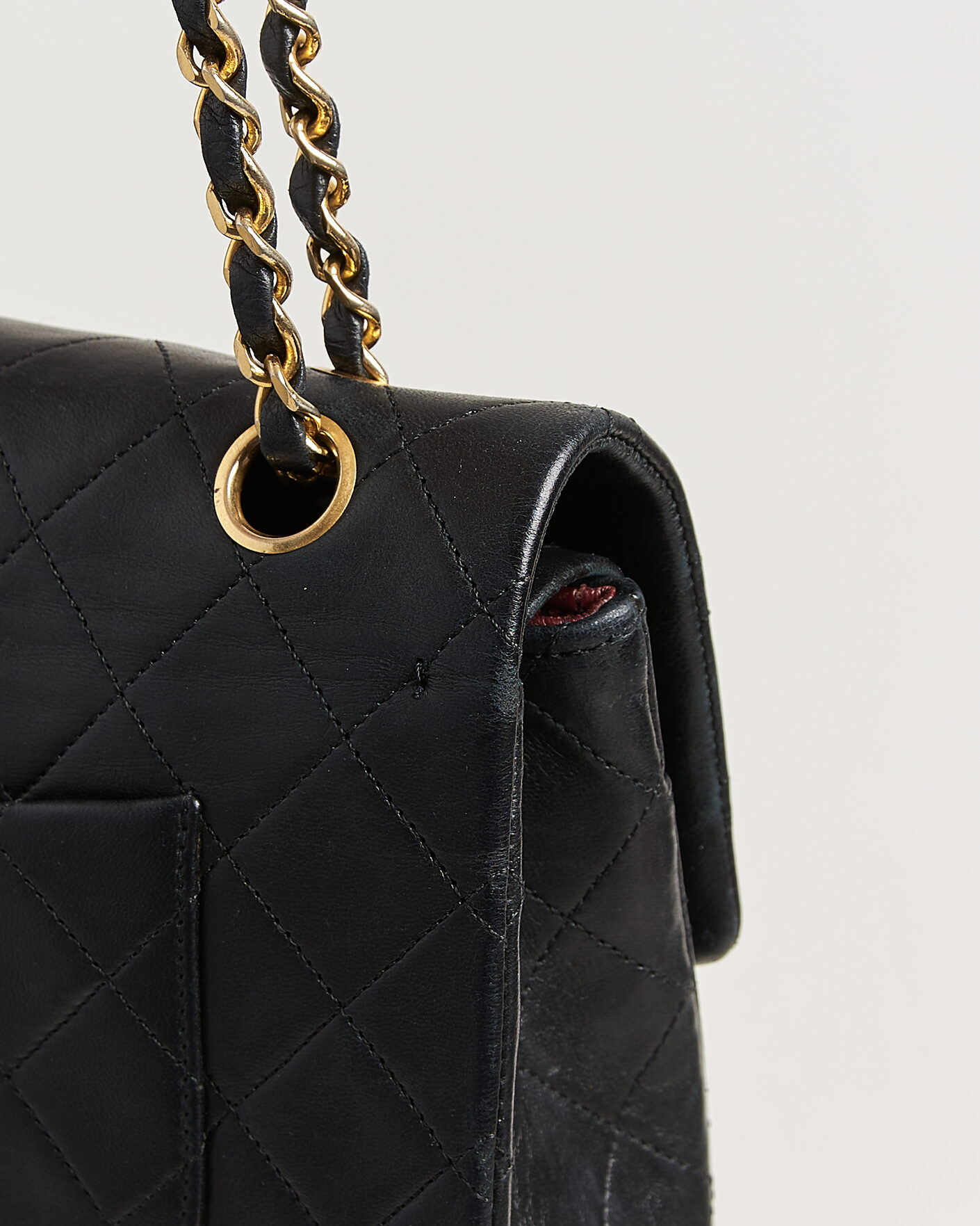 Uomini | Pre-Owned & Vintage Bags | Chanel Pre-Owned | Classic Medium Double Flap Bag Lambskin Black