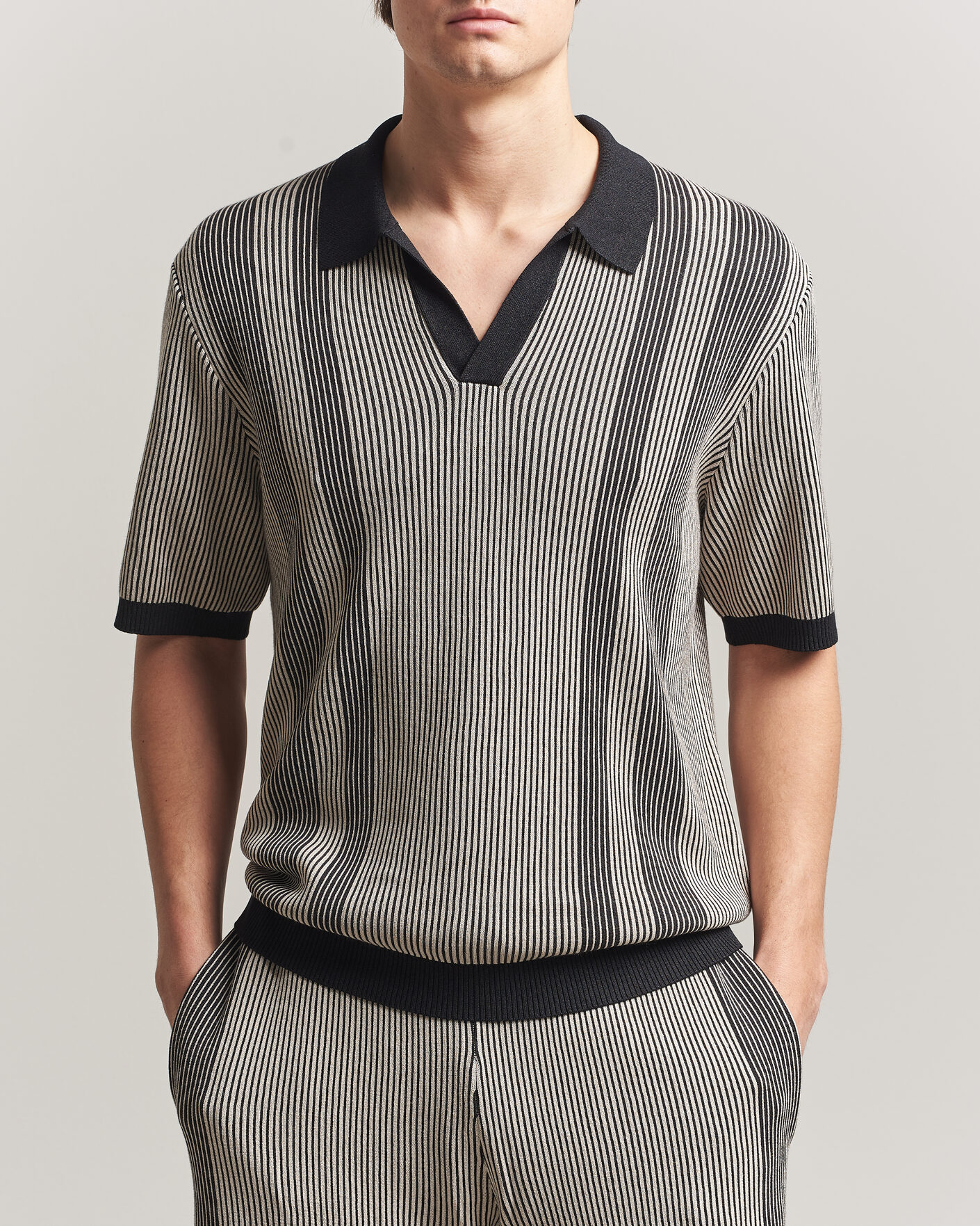 Uomini | Polo | J.Lindeberg | Sal Knitted Polo Moonbeam