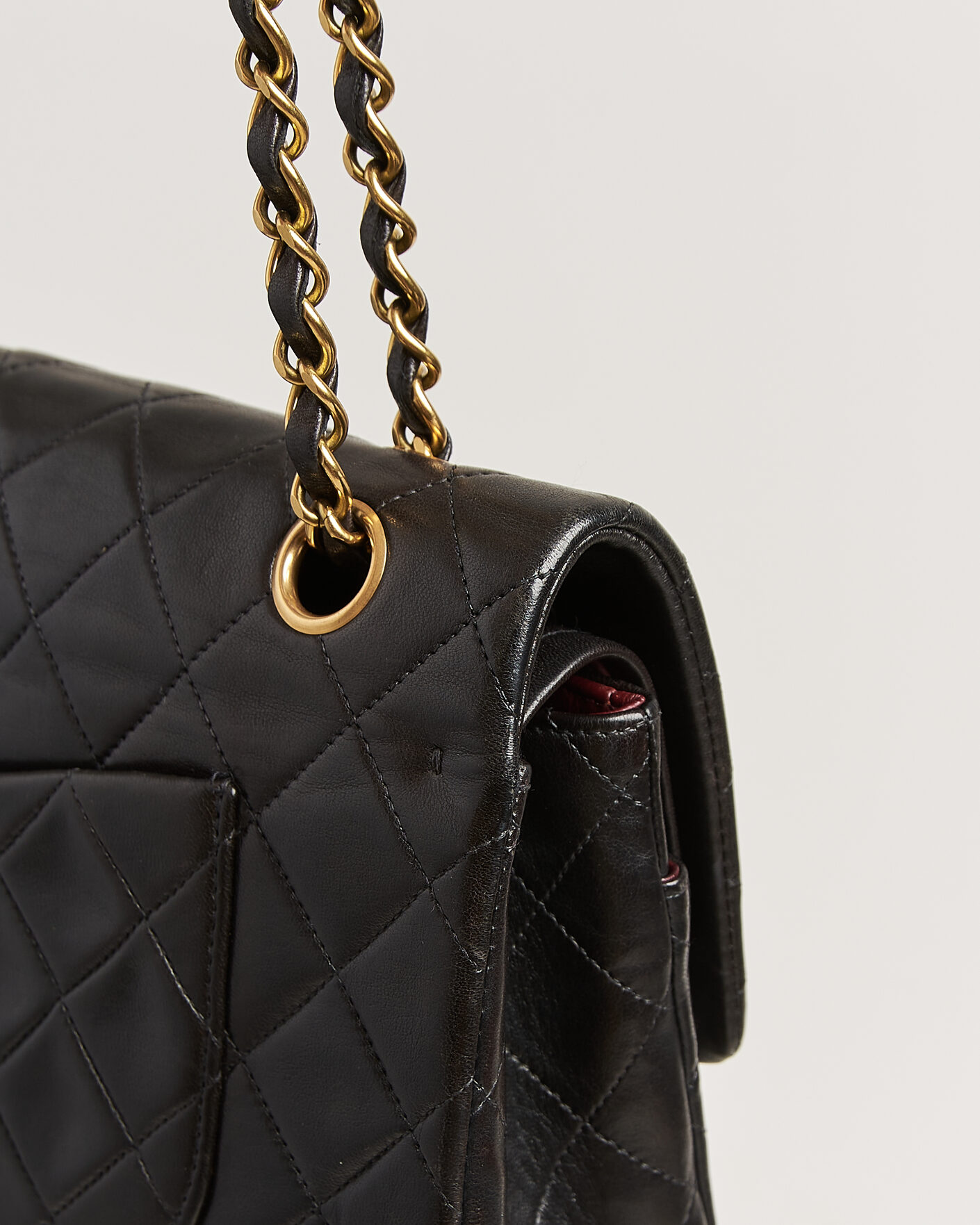Uomini | Pre-Owned & Vintage Bags | Chanel Pre-Owned | Classic Medium Double Flap Bag Lambskin Black