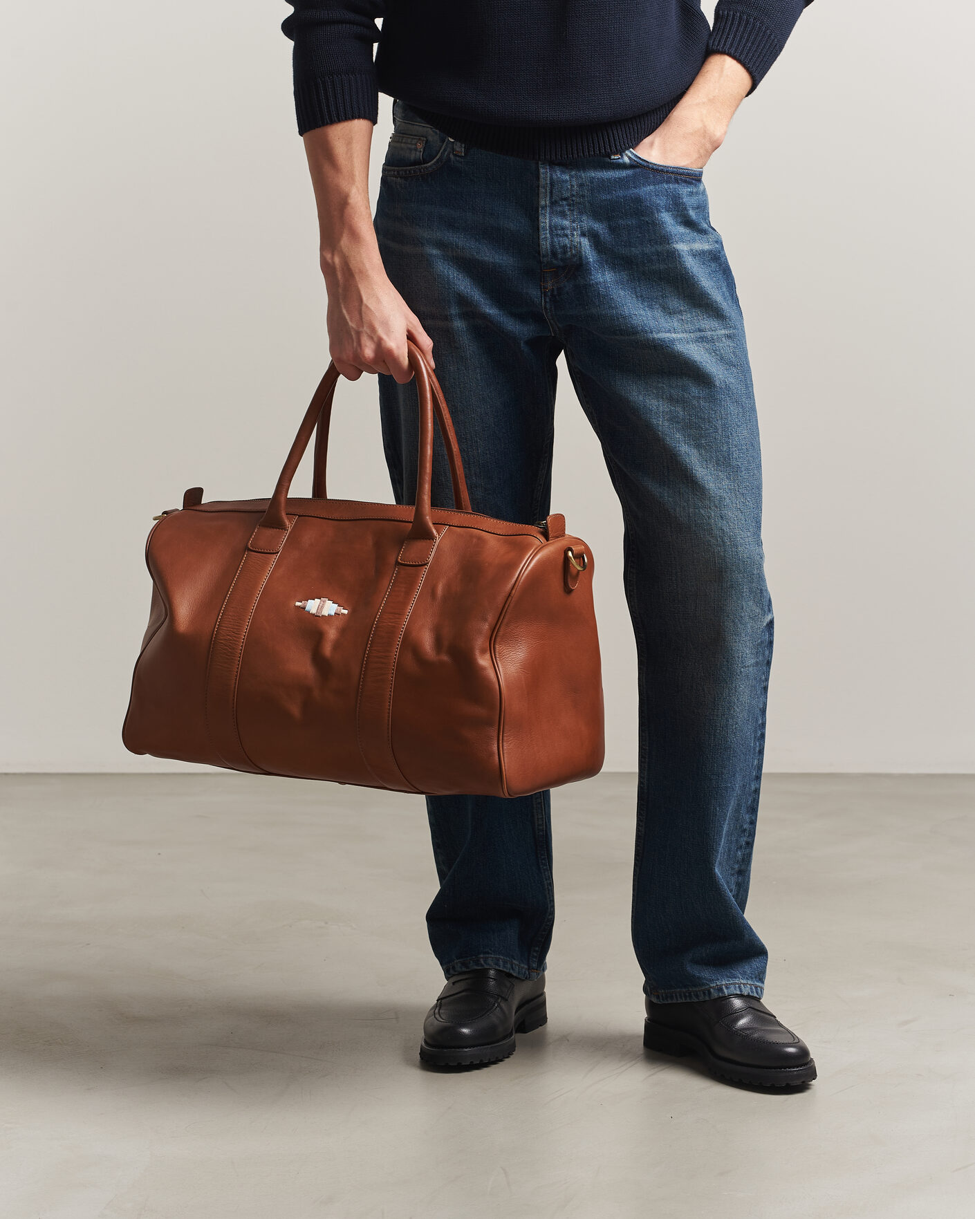 Uomini | Borse | Pampeano | Varon Small Leather Weekend Bag Tan