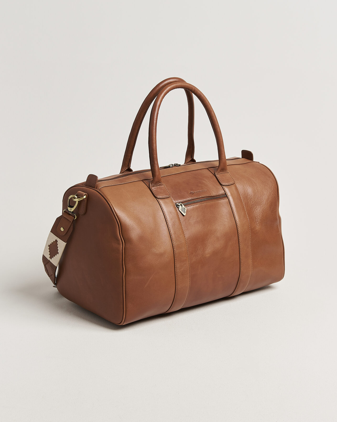 Uomini | Borse | Pampeano | Varon Small Leather Weekend Bag Tan
