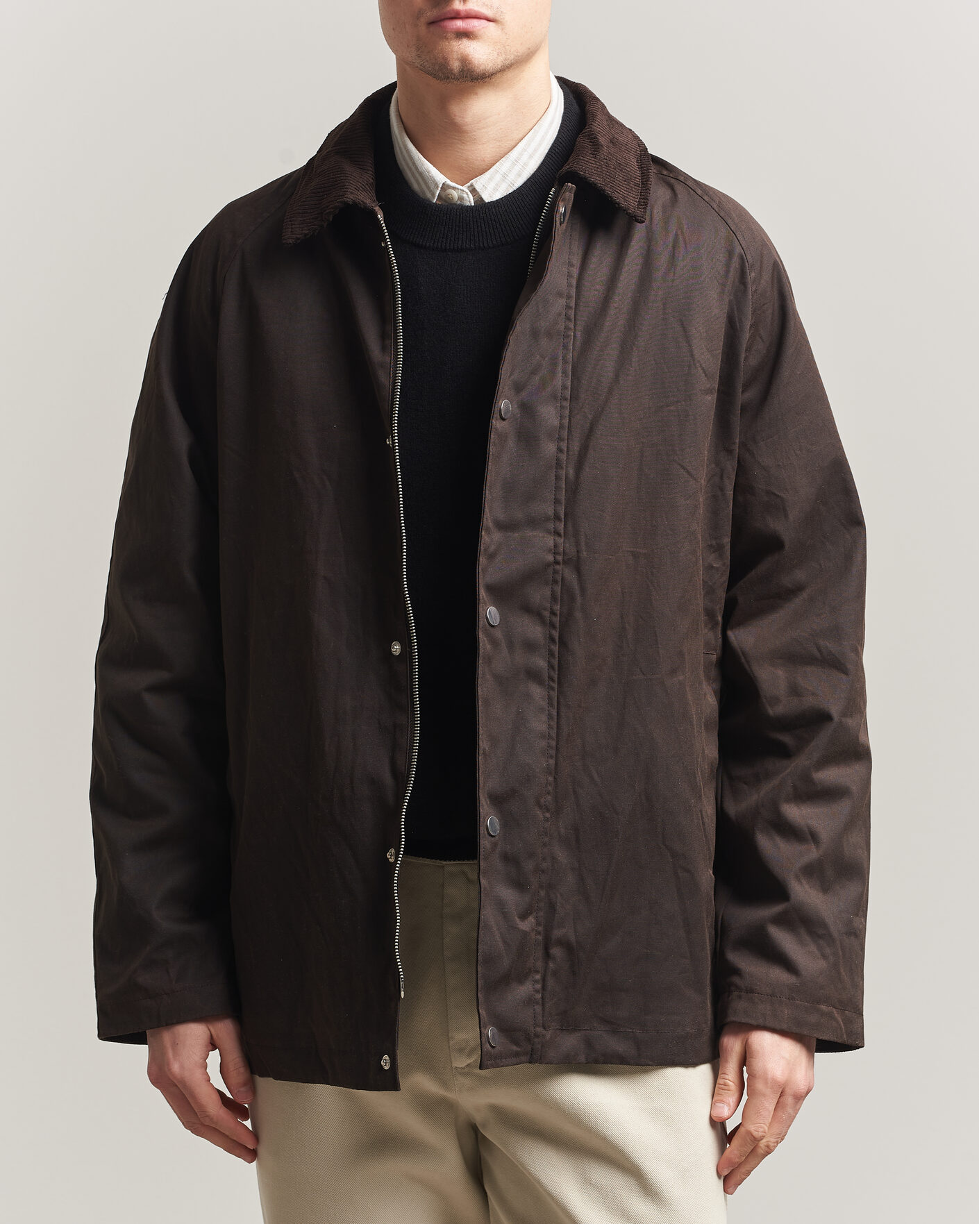 Uomini | Giacche | A Day's March | Limestone Waxed Jacket Dark Brown