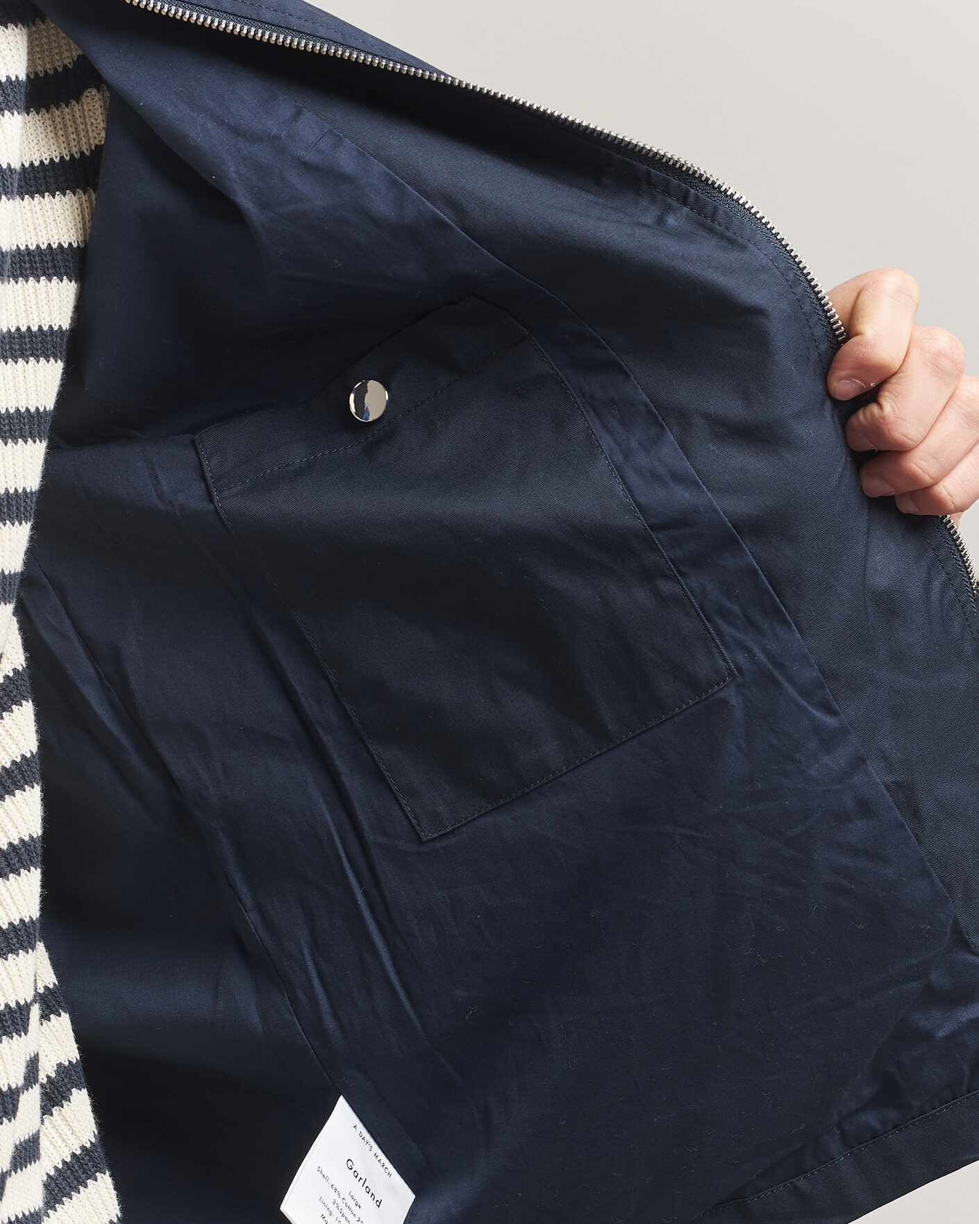 Uomini | Giacche | A Day's March | Garland Cotton Jacket Navy