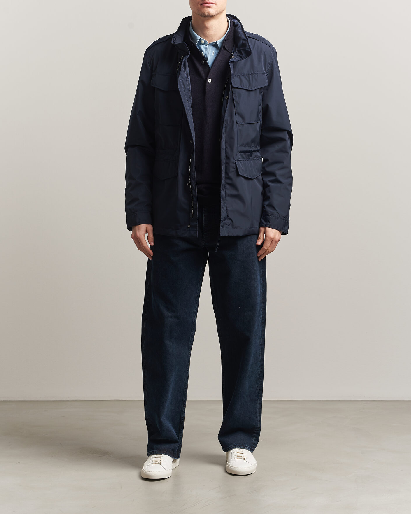 Uomini | Giacche | A Day's March | Barnett M65 Nylon Jacket Navy