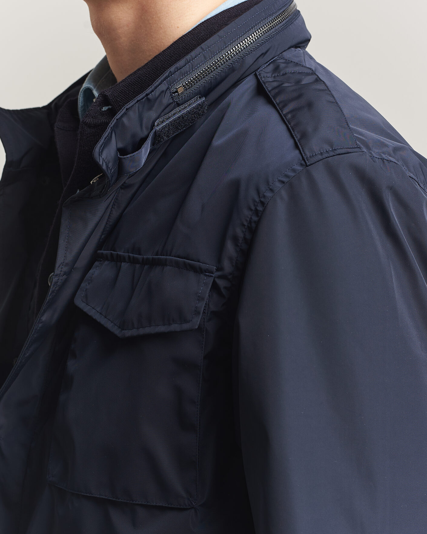 Uomini | Giacche | A Day's March | Barnett M65 Nylon Jacket Navy