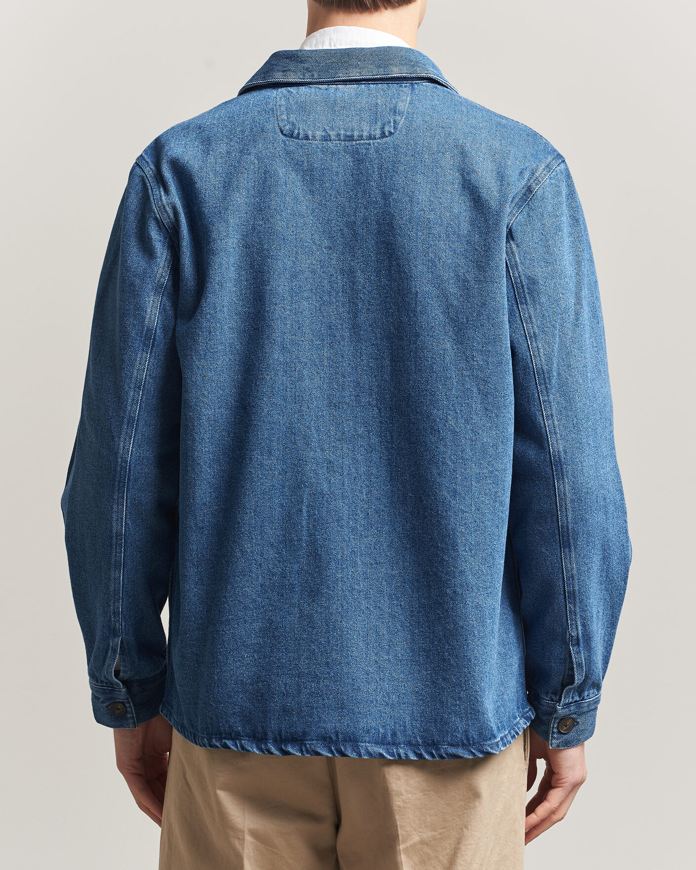 Uomini | Camicie | A Day's March | Algot Denim Overshirt Washed Blue