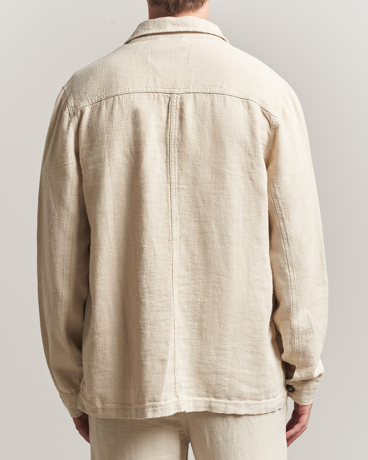 Uomini | Camicie | A Day's March | Original Linen Overshirt Oyster