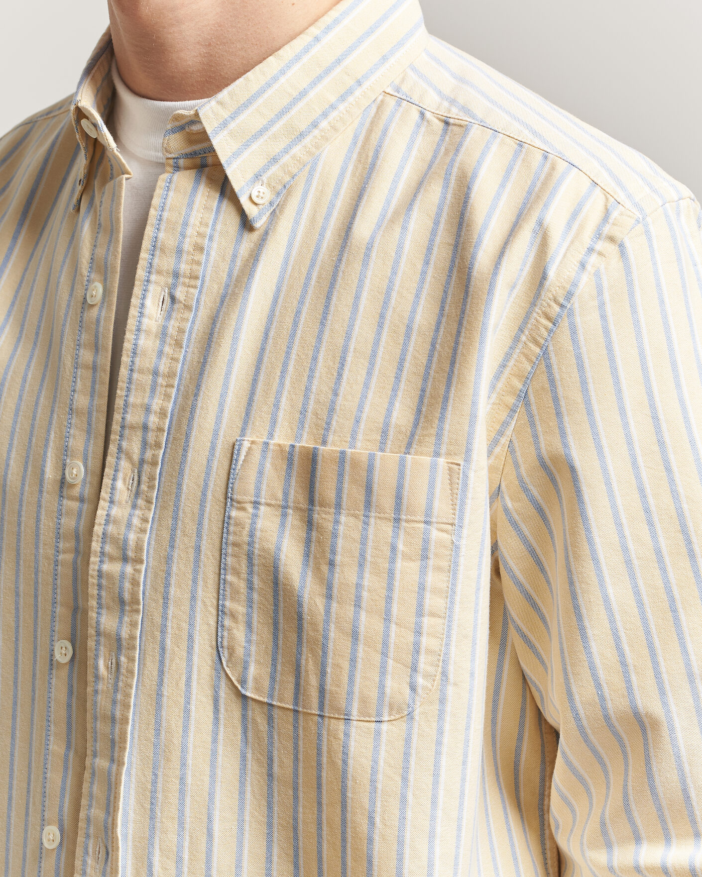 Uomini | Camicie | A Day's March | Original Oxford Shirt Yellow Multi