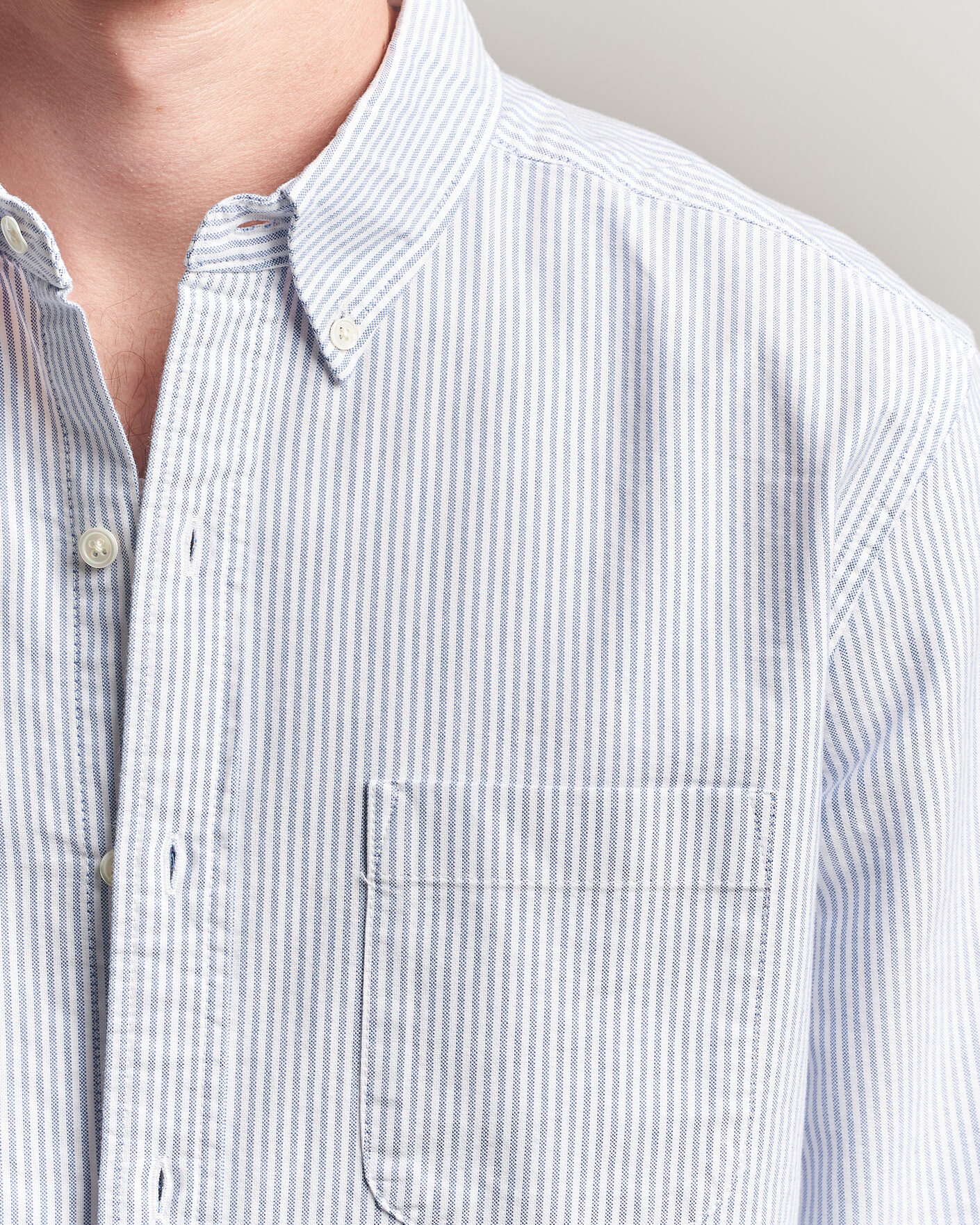 Uomini | Camicie | A Day's March | Original Oxford Shirt Blue/White