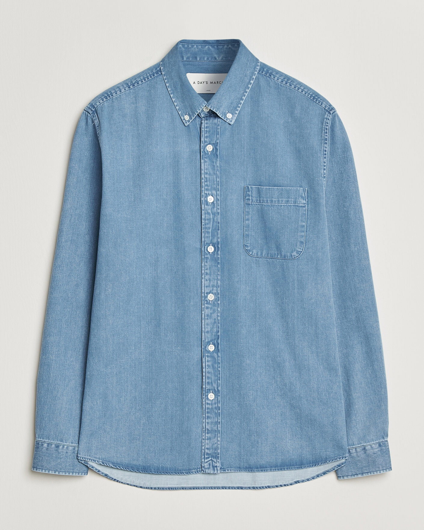 Uomini | Camicie | A Day's March | Original Denim Shirt Light Blue