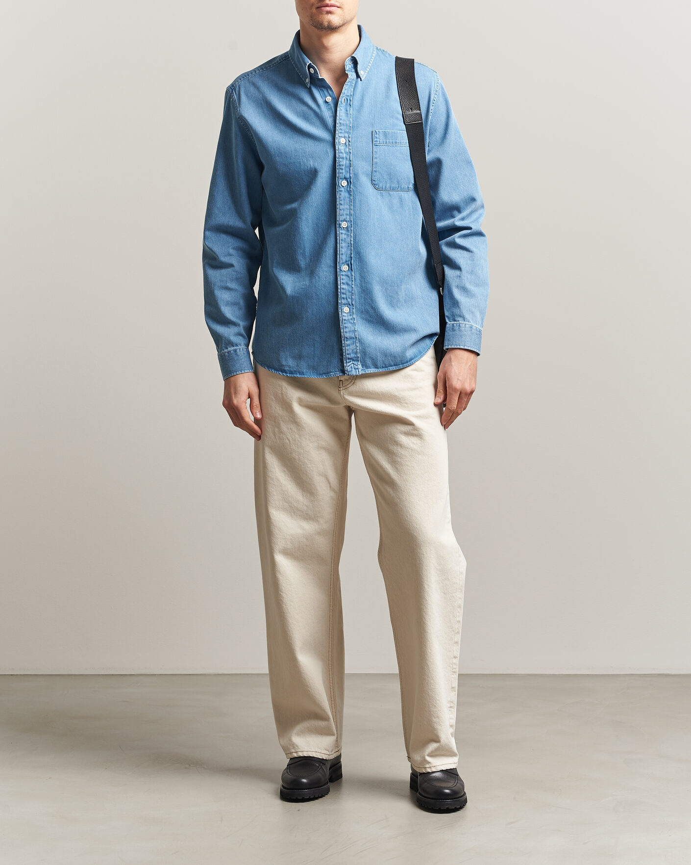 Uomini | Camicie | A Day's March | Original Denim Shirt Light Blue