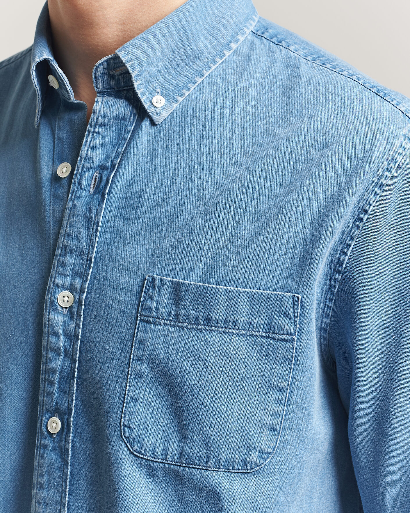 Uomini | Camicie | A Day's March | Original Denim Shirt Light Blue
