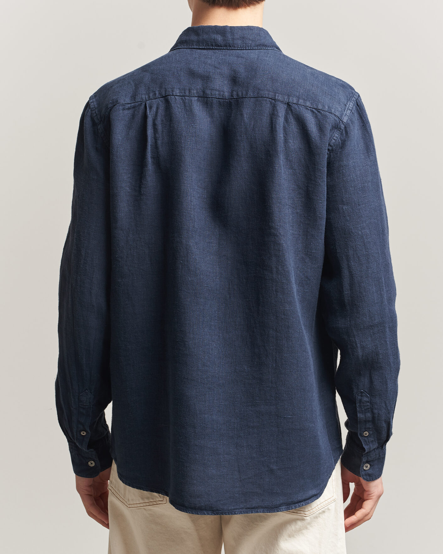 Uomini | Camicie | A Day's March | Daintree Linen Shirt Navy