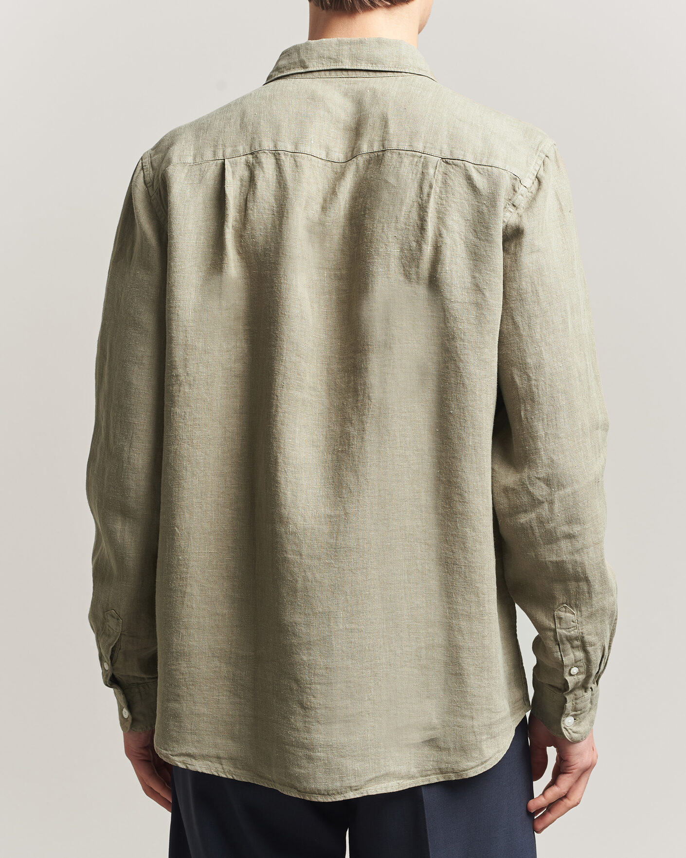 Uomini | Camicie | A Day's March | Daintree Linen Shirt Misty Green