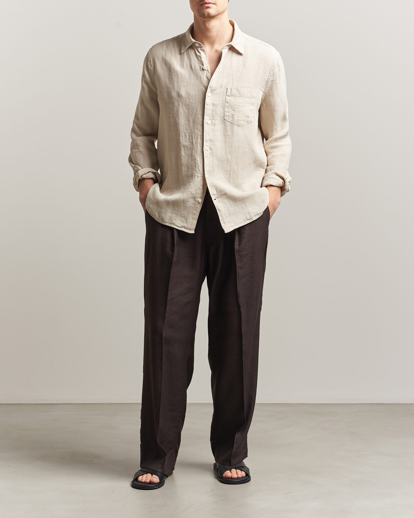 Uomini | Camicie | A Day's March | Daintree Linen Shirt Moonstruck