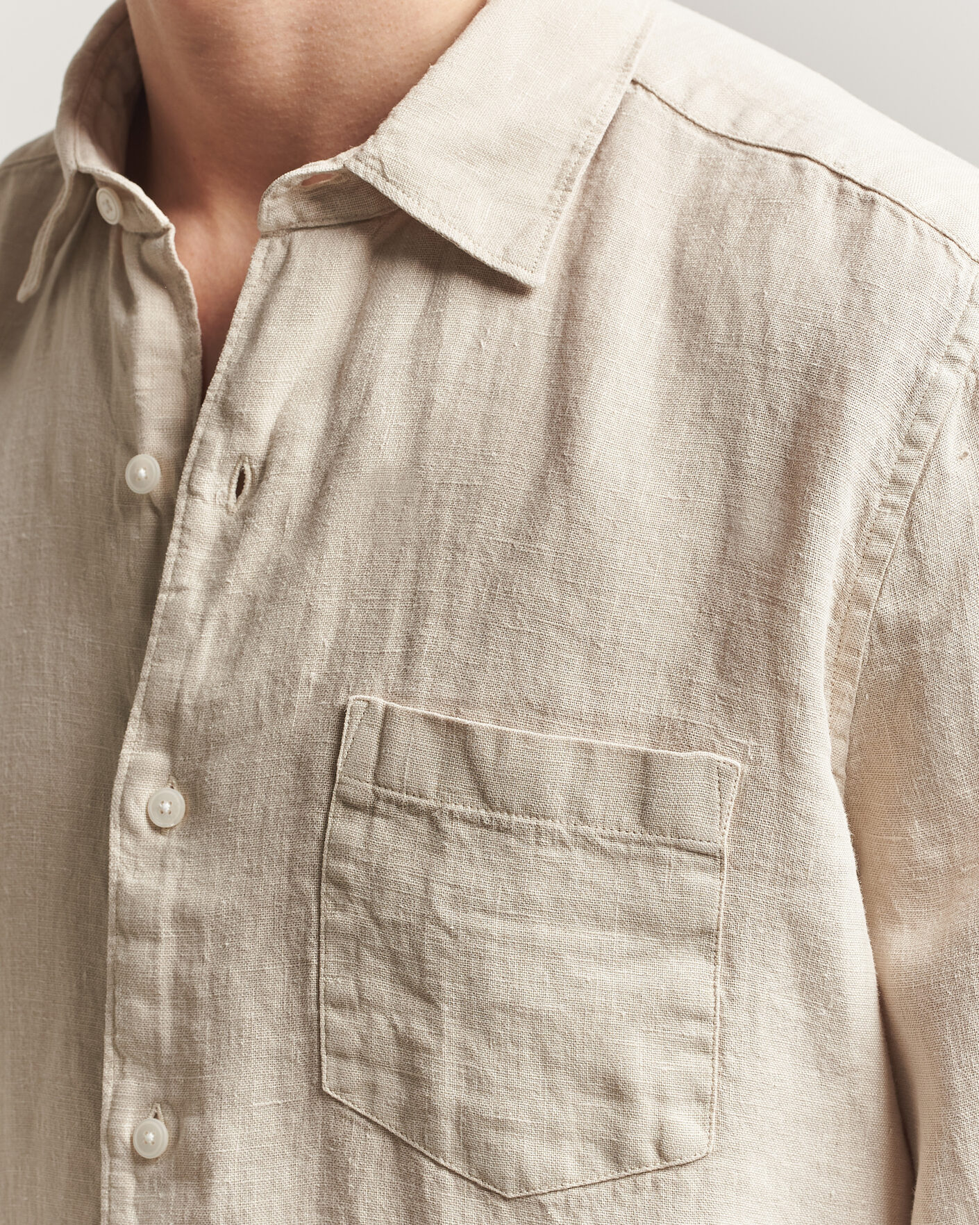 Uomini | Camicie | A Day's March | Daintree Linen Shirt Moonstruck