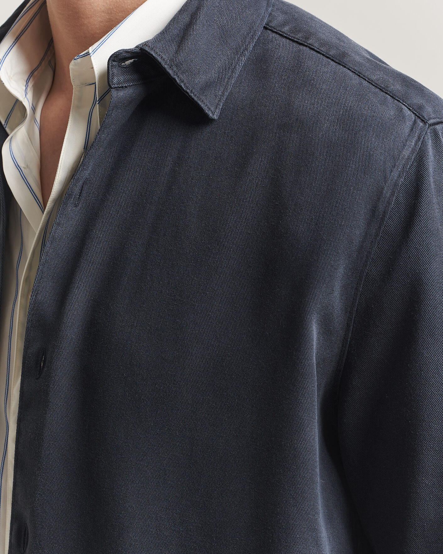 Uomini | Camicie | A Day's March | Clean Cut Lyocell Shirt Navy