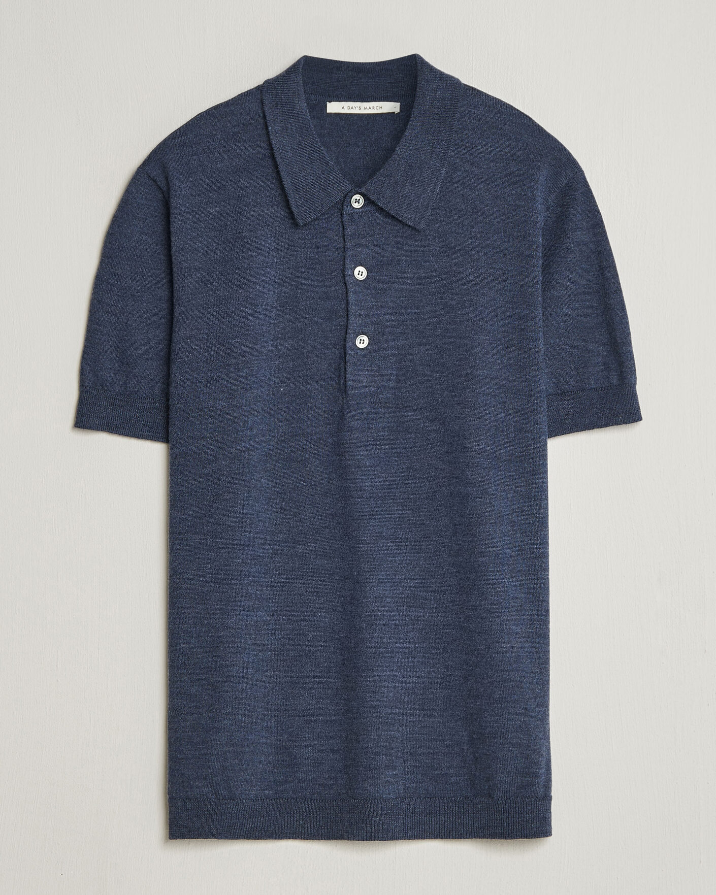 Uomini | Polo | A Day's March | Rosehall Knitted Polo Storm Blue